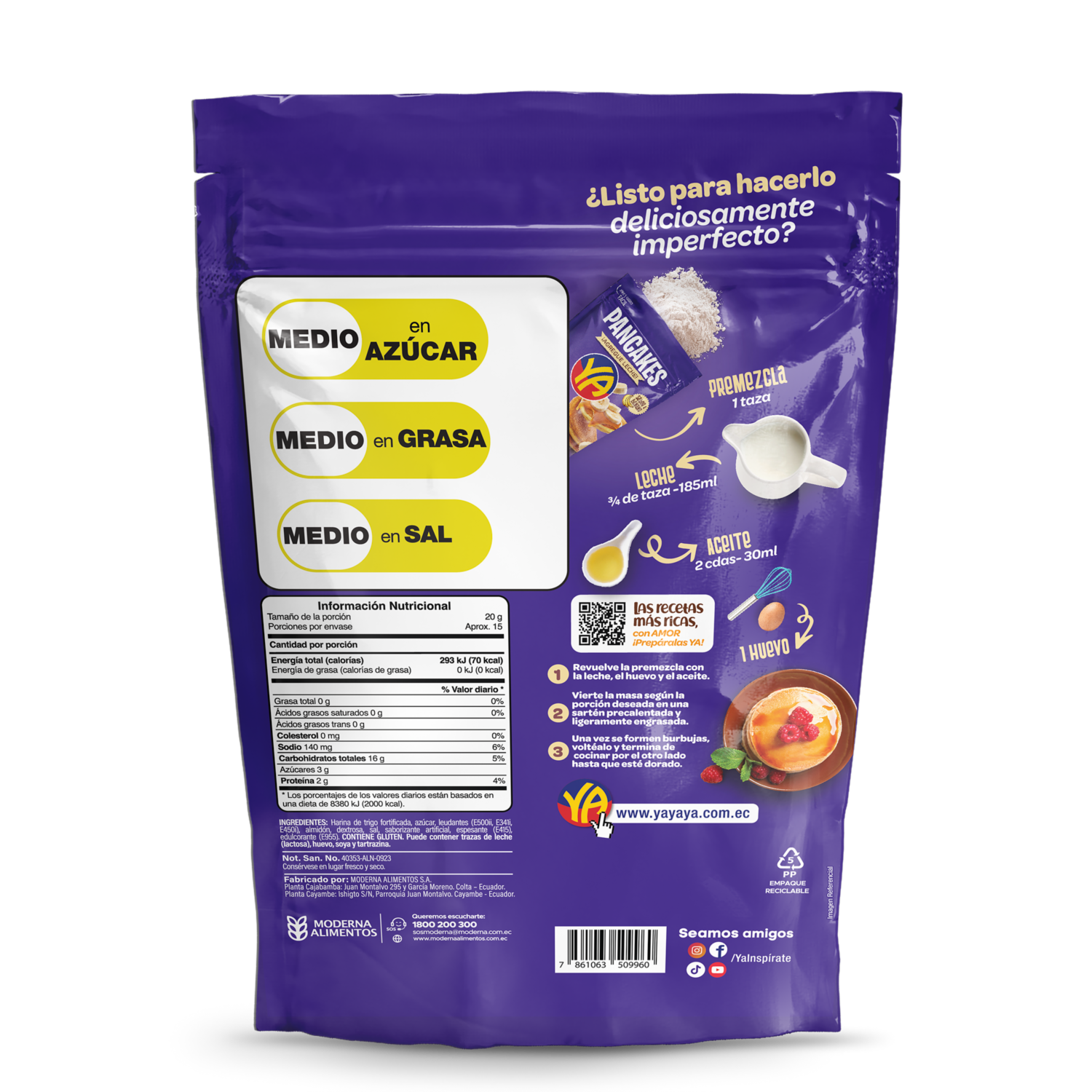 Premezcla Para Pancake De Banano YA 300 G