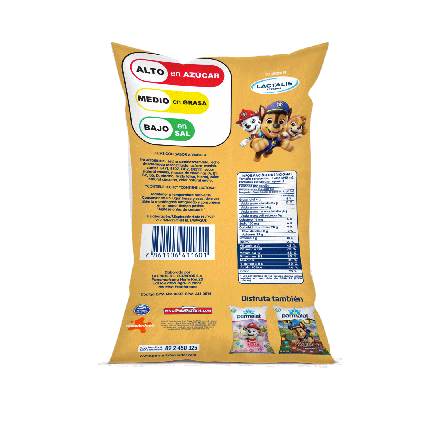 Leche Saborizada Vainilla PARMALAT 900 ML
