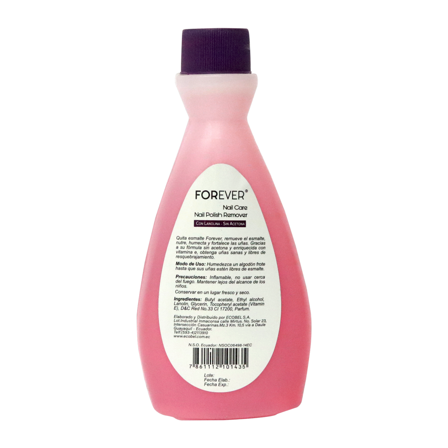 Quita Esmalte Lanolina FOREVER 120 Ml