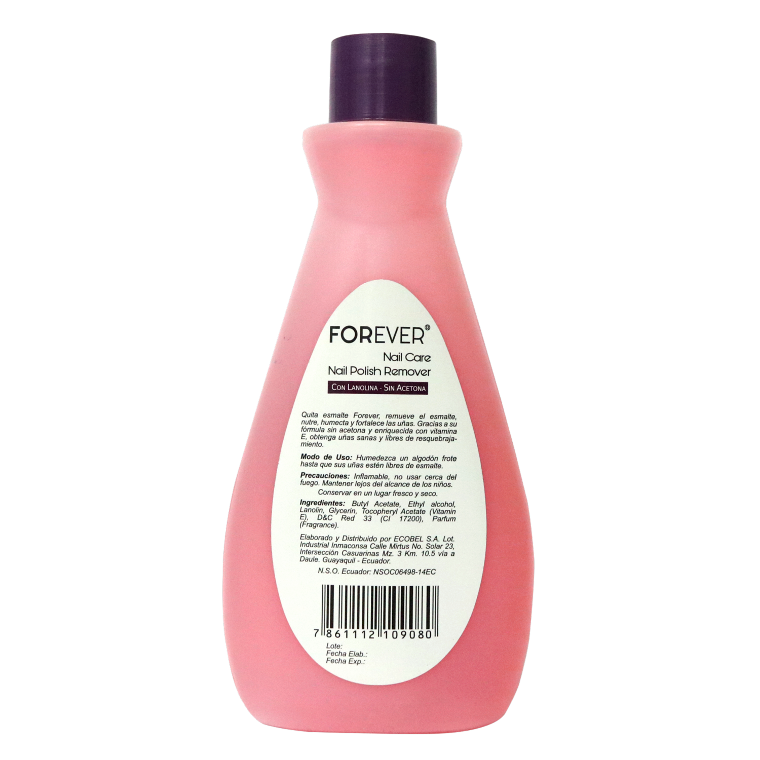 Quita Esmalte Lanolina FOREVER 280 Ml