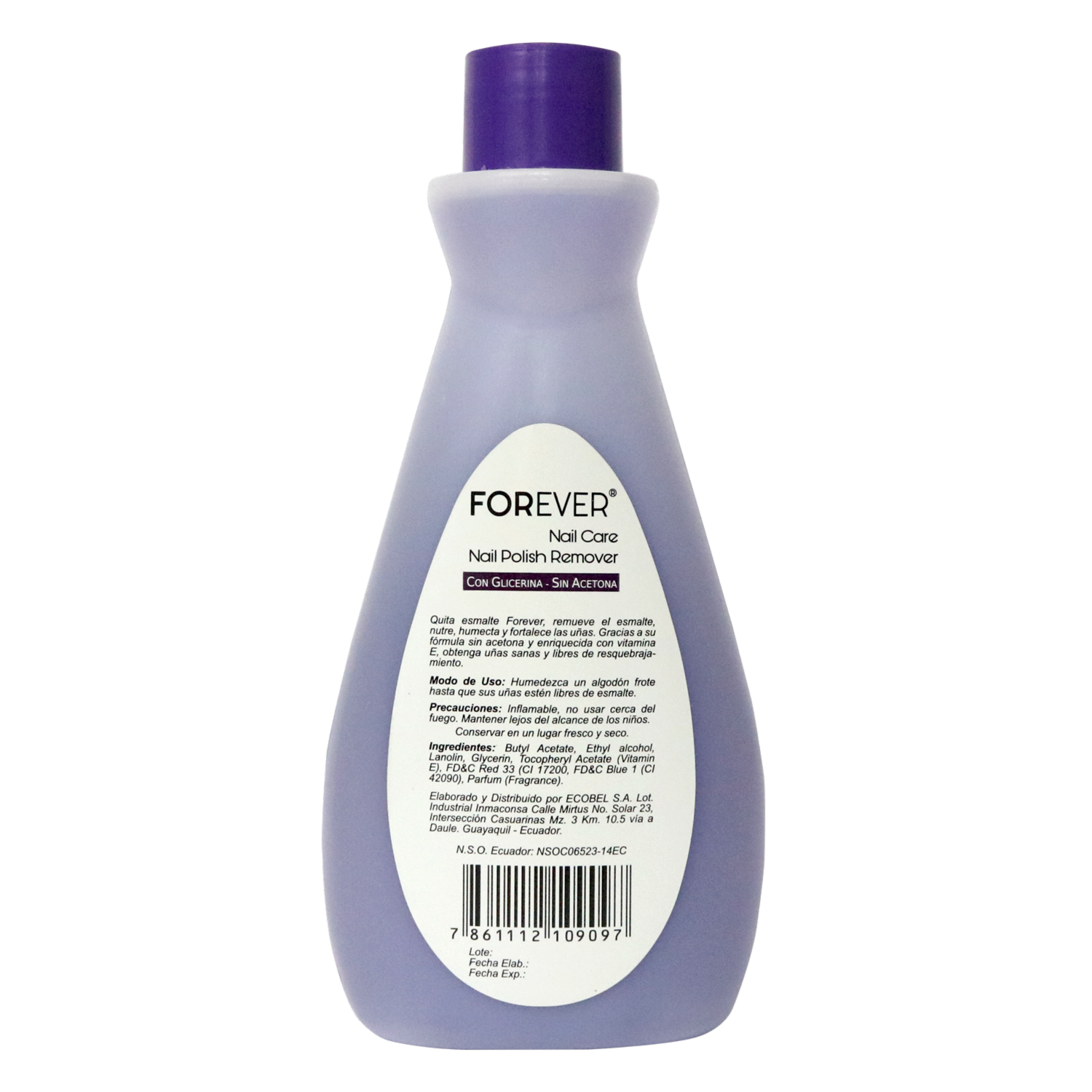 Quita Esmalte Glicerina FOREVER 280 Ml