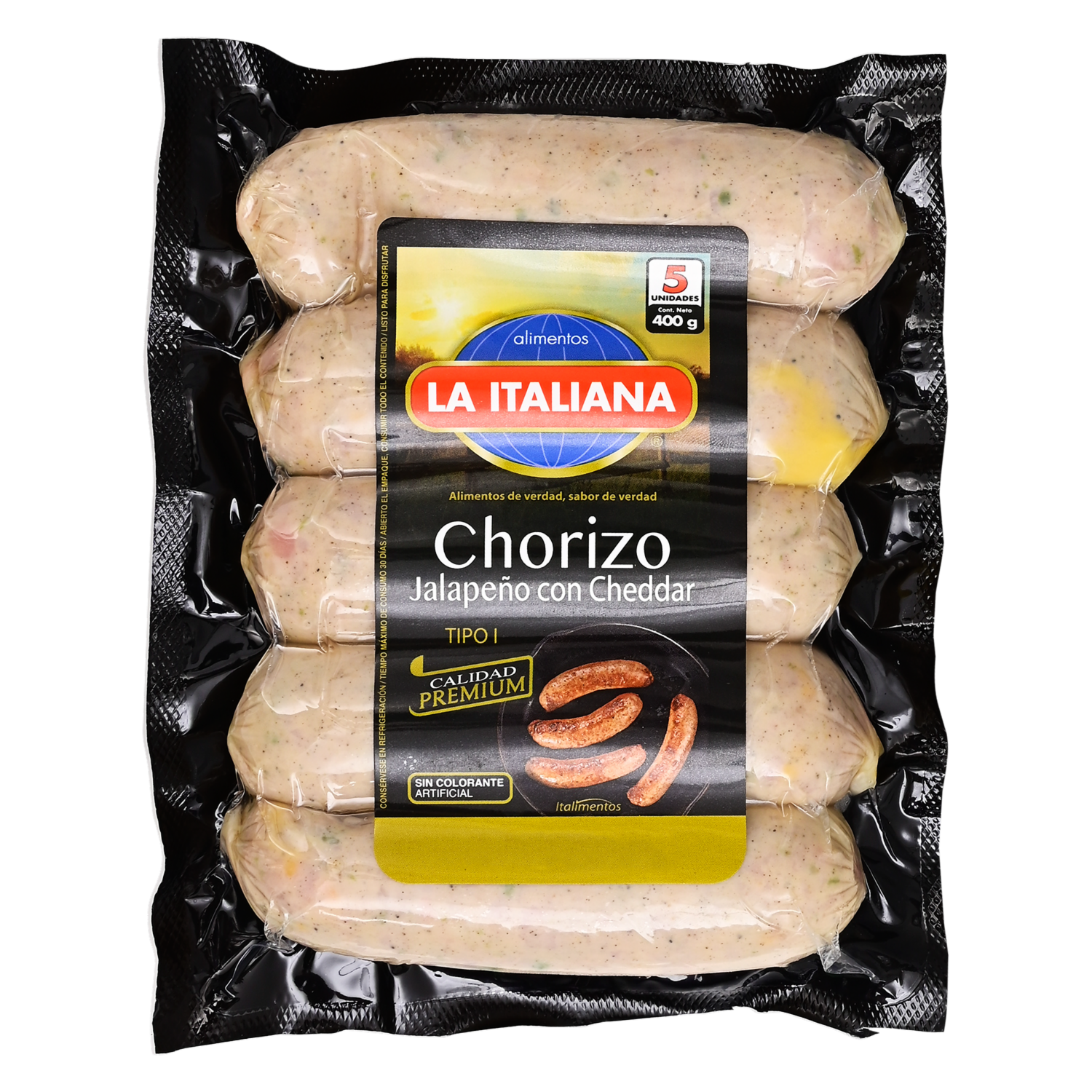 Chorizo Jalapeño Y Cheddar LA ITALIANA 400 G