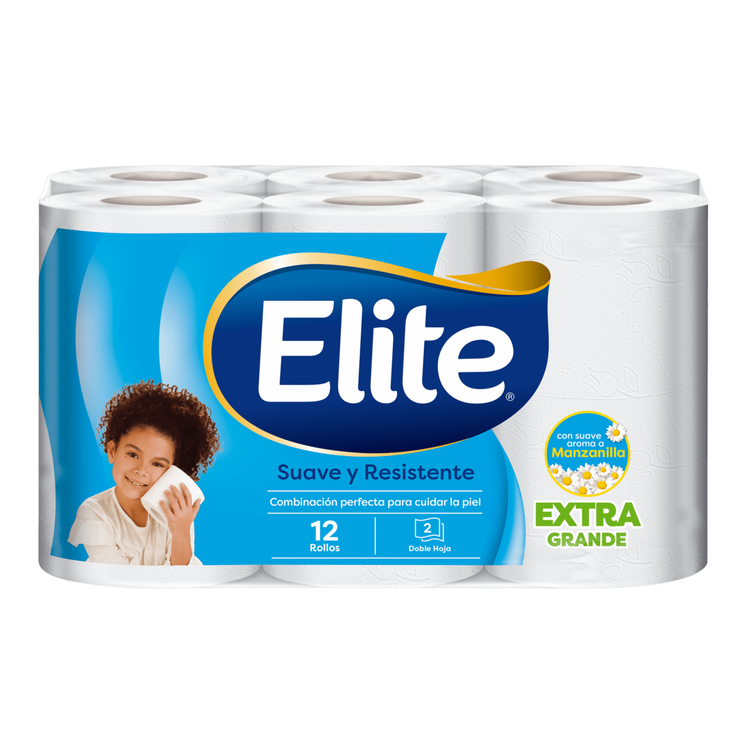 Papel Higiénico Con Manzanilla Extra Grande Doble Hoja ELITE 12 Rollos