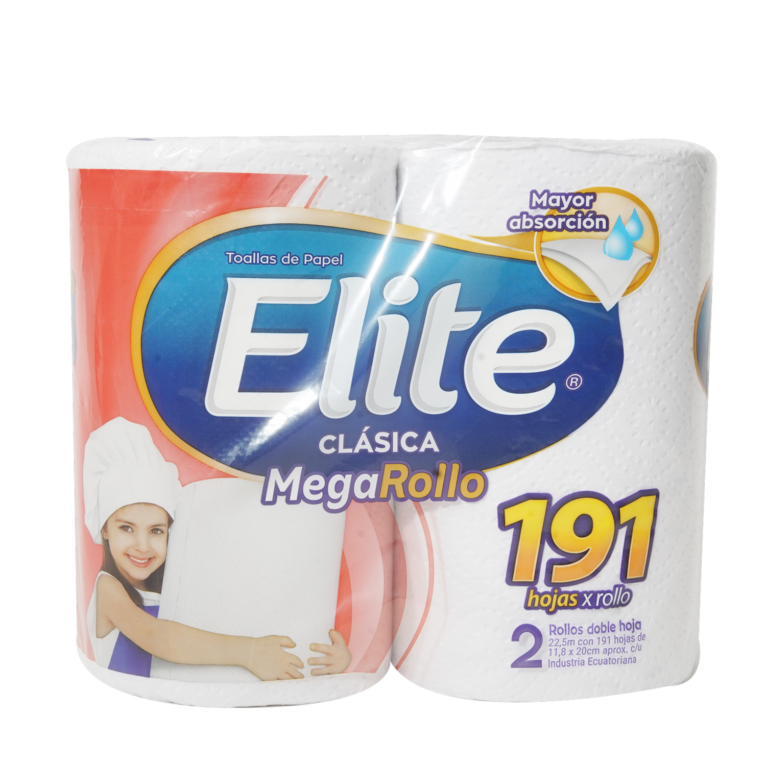 Toalla De Cocina Desechable Clásica Megarollo ELITE 2 X 22.50 M
