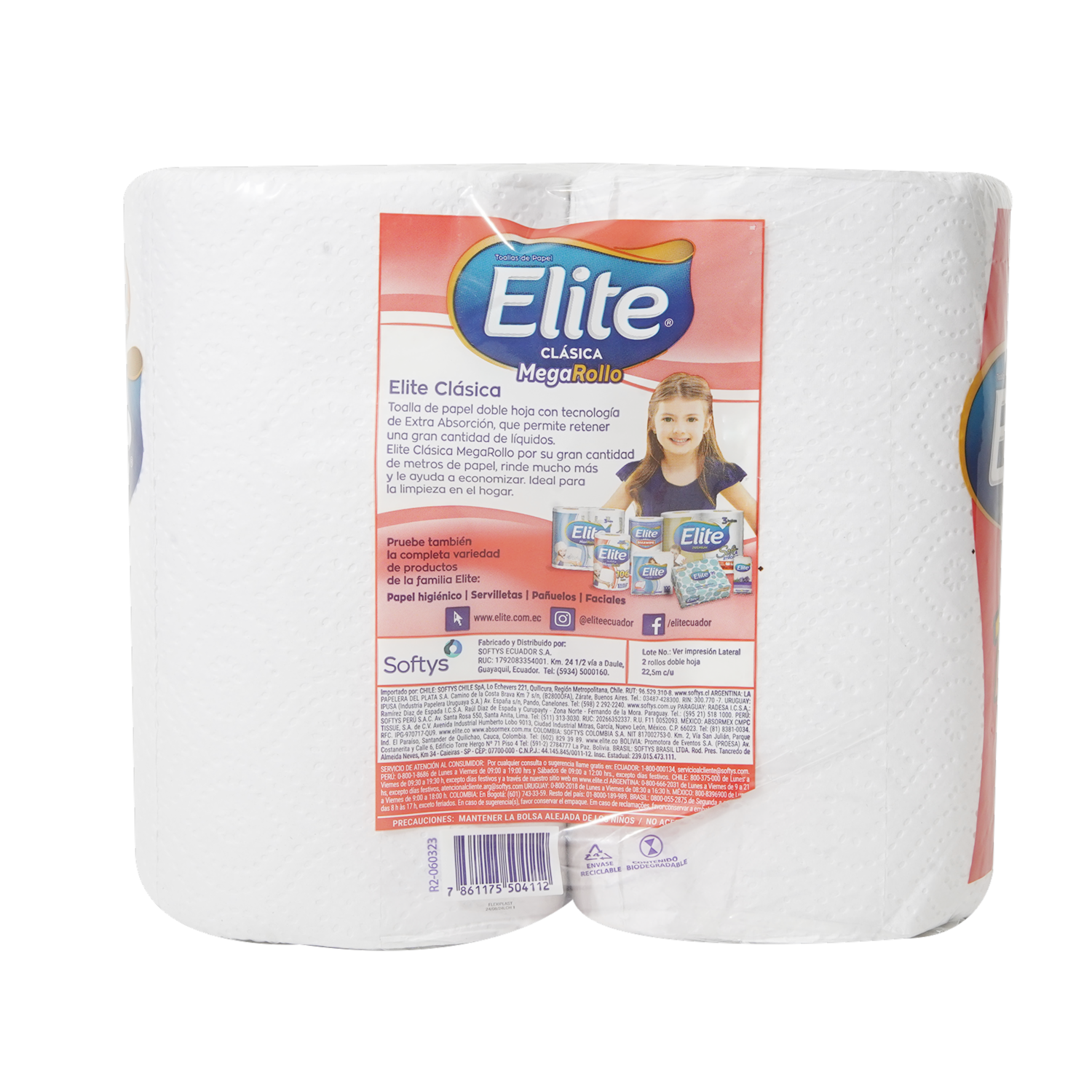 Toalla De Cocina Desechable Clásica Megarollo ELITE 2 X 22.50 M