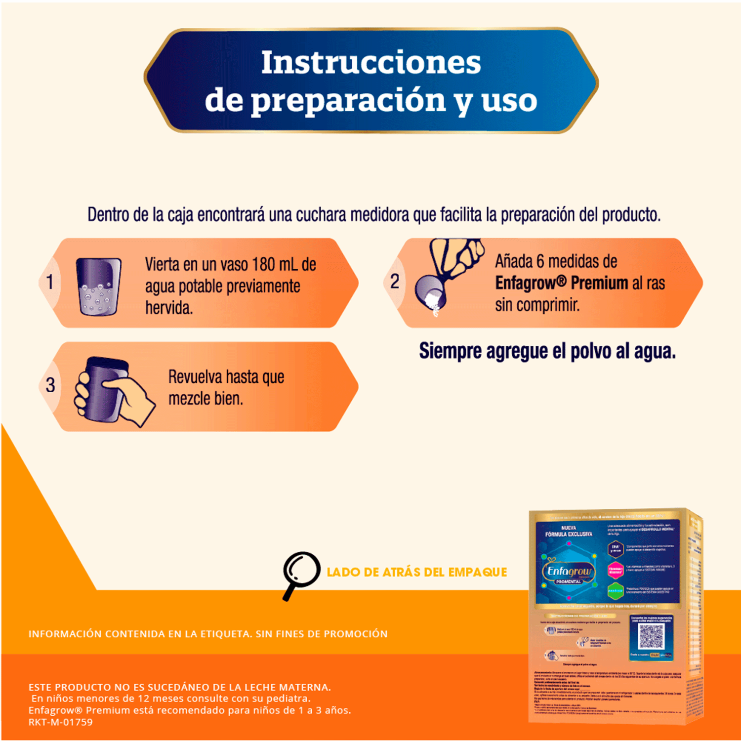 Leche Infantil Tercera Etapa Premium Prometal ENFAGROW 1100 G
