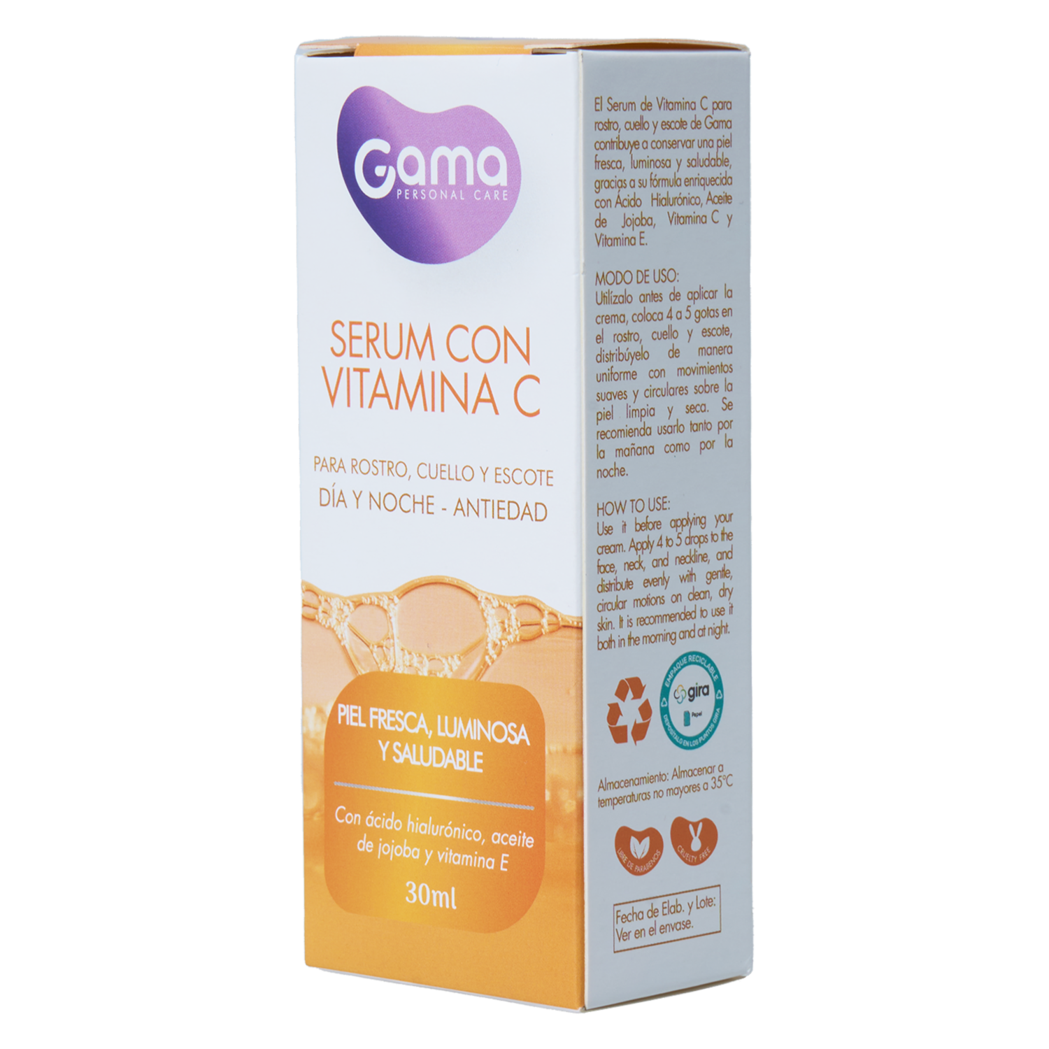 Sérum Facial Antiedad Con Vitamina C Para Día Y Noche GAMA 30 Ml