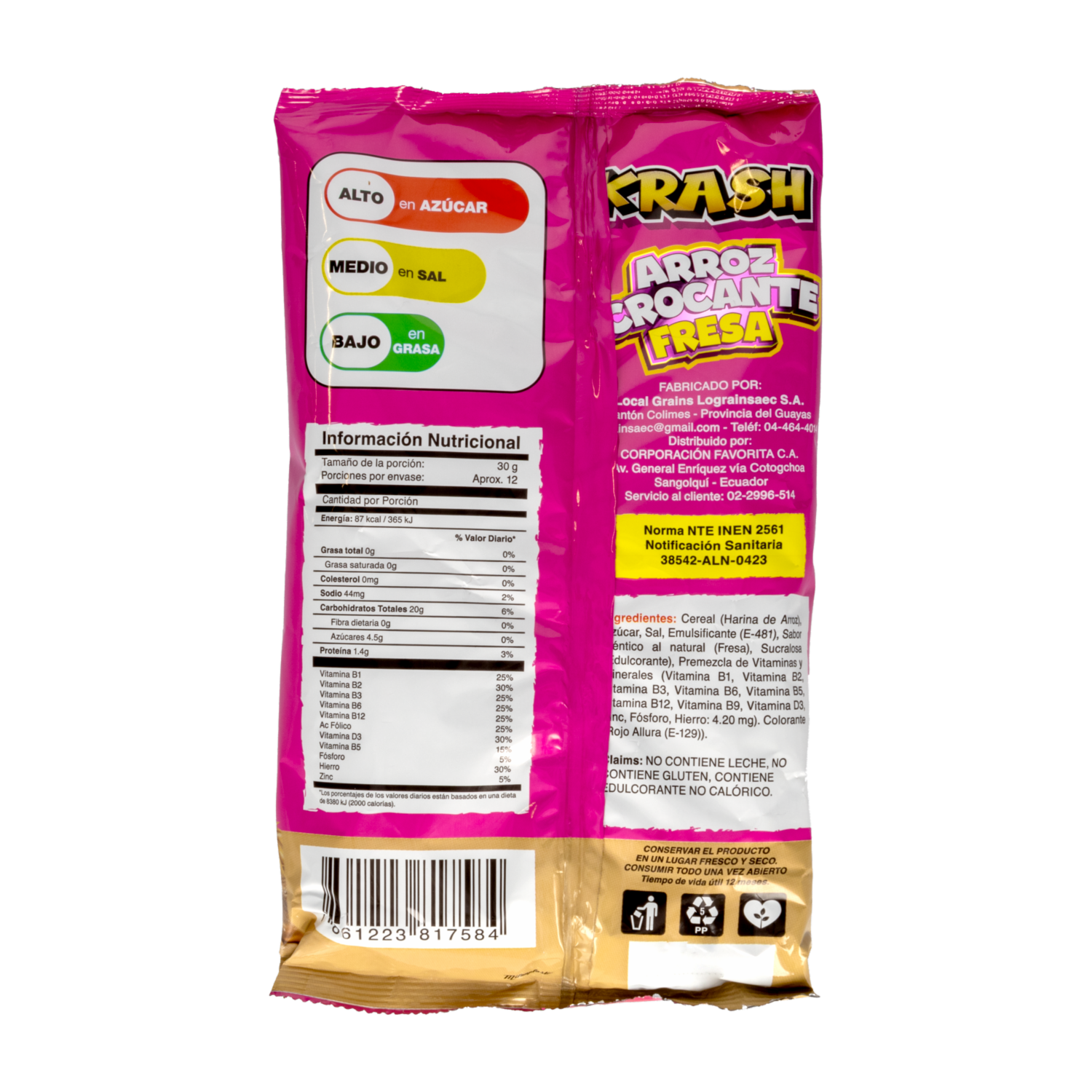 Cereal Sabor A Fresa KRASH 350 G