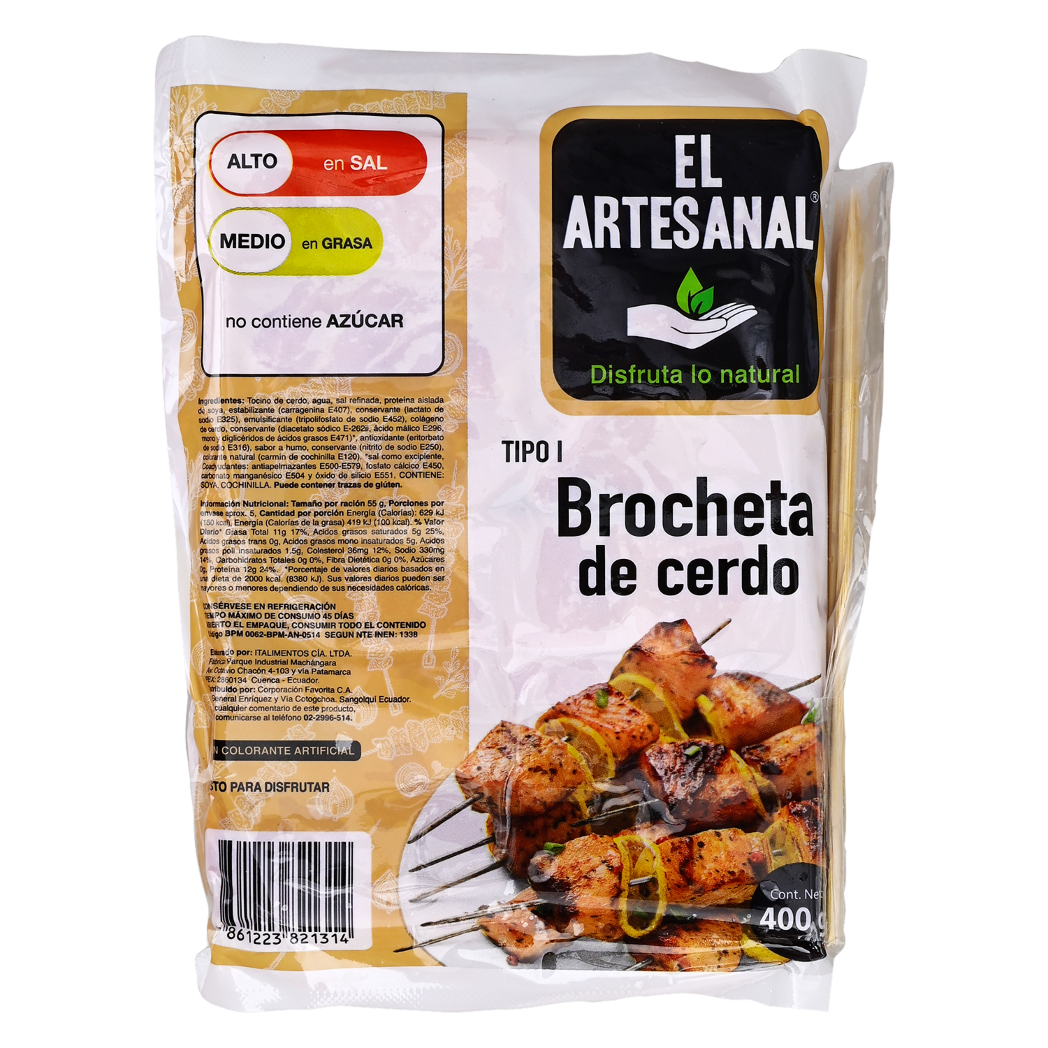 Brocheta De Cerda Tipo I EL ARTESANAL 400 G