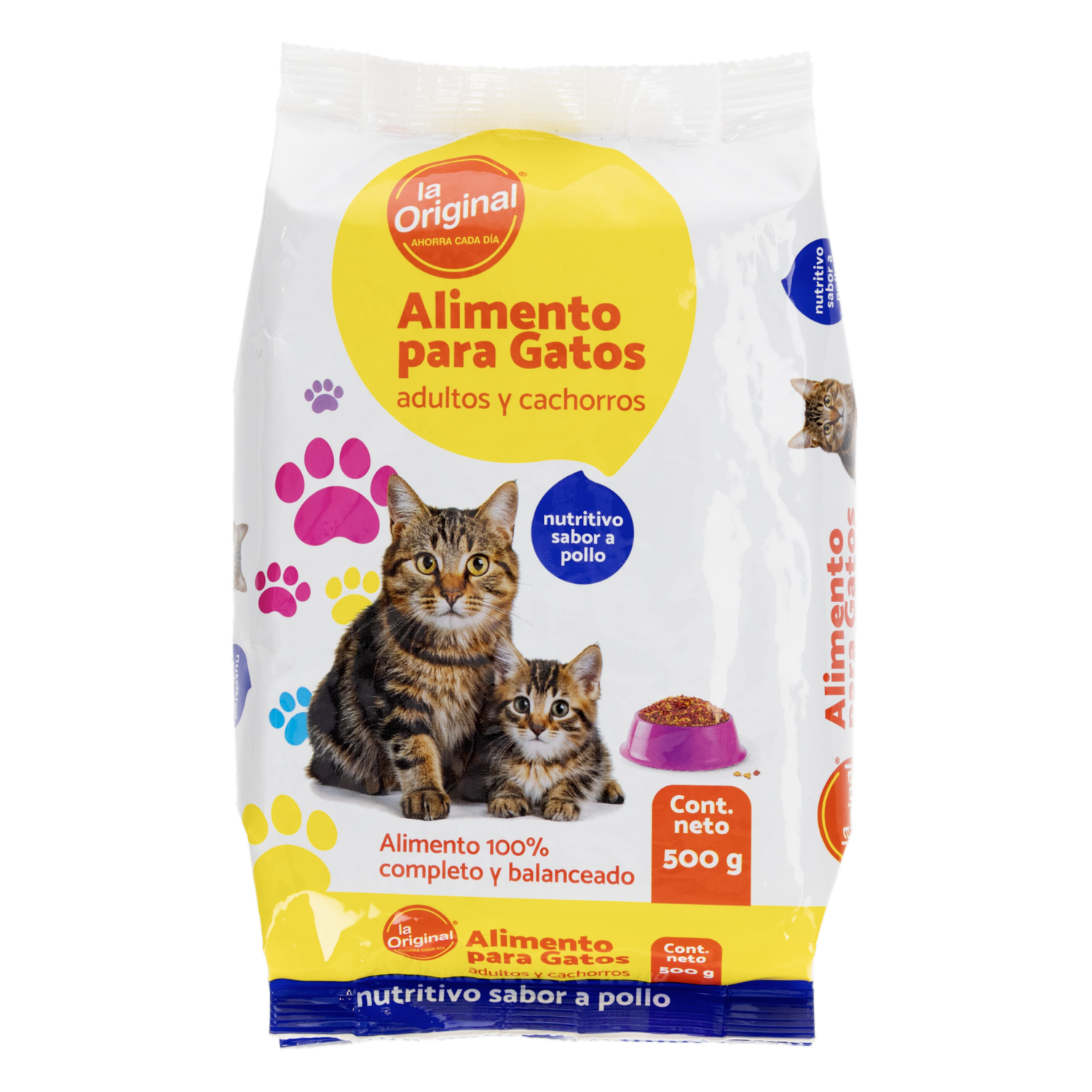 Alimento Para Gatitos Cachorros Y Adultos Sabor A Pollo LA ORIGINAL 500 G