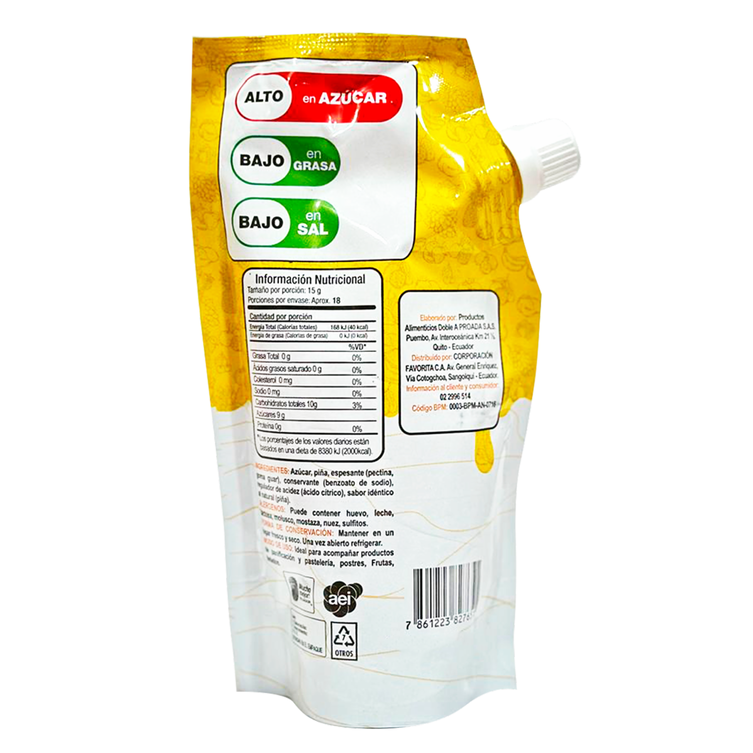 Mermelada De Piña EL ARTESANAL 270 G
