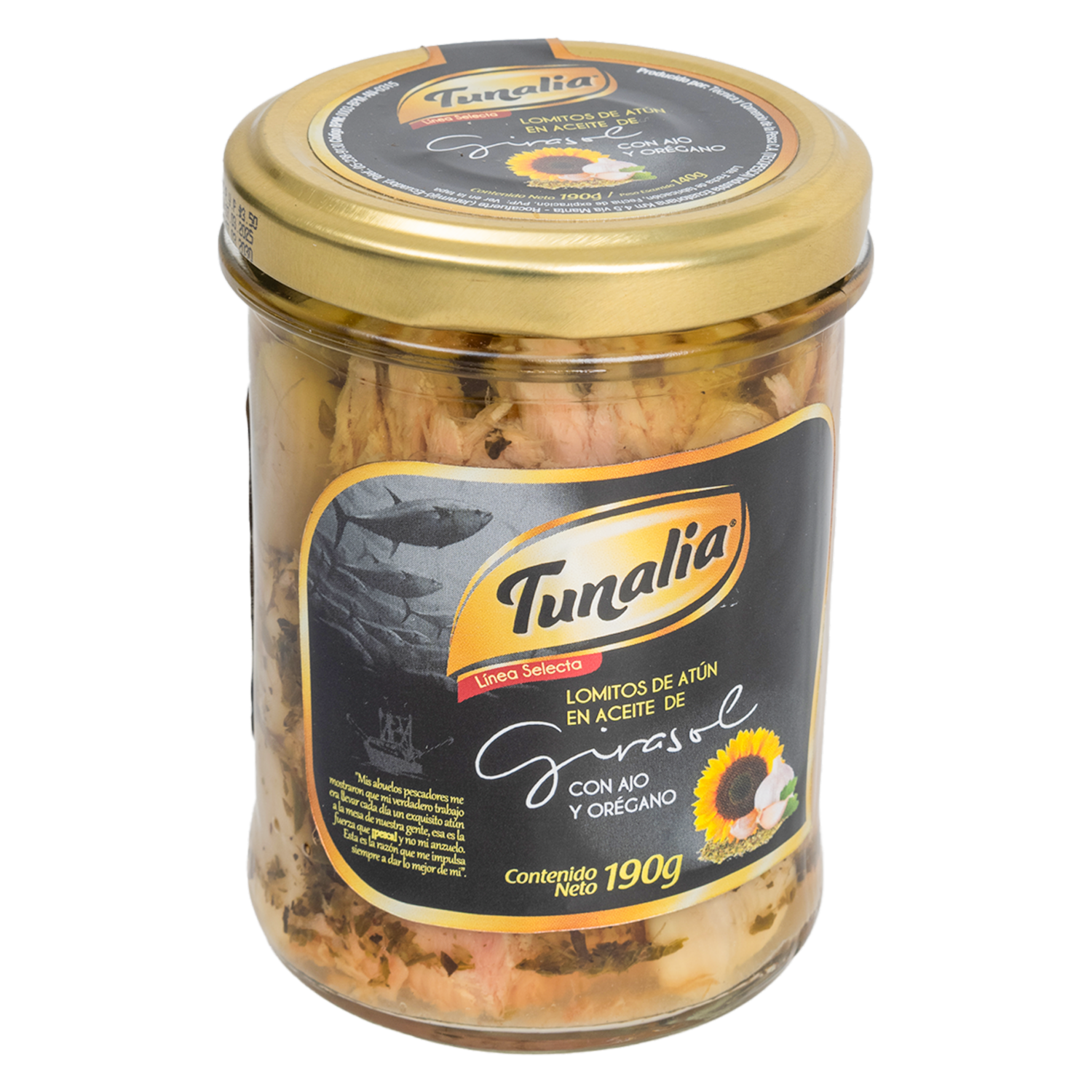 Atún Gourmet Con Ajo Y Orégano TUNALIA 190 G