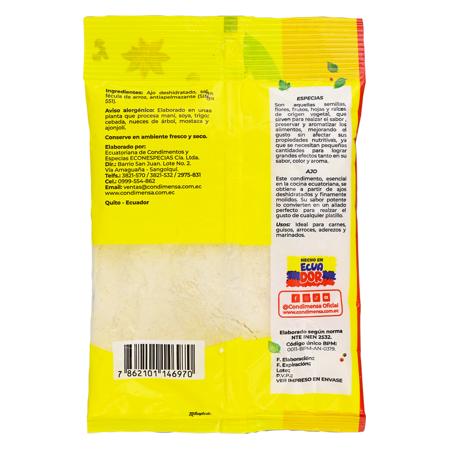 Ajo En Polvo CONDIMENSA 100 G