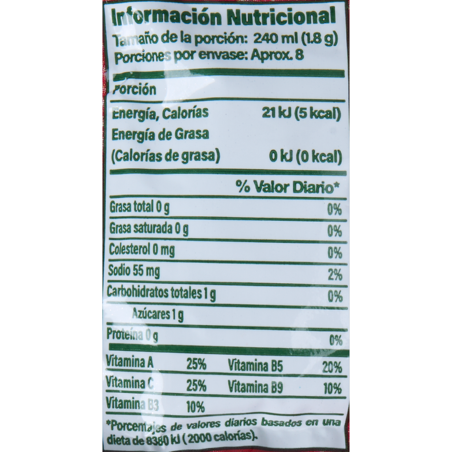 Bebida En Polvo Frambuesa YA 15 G