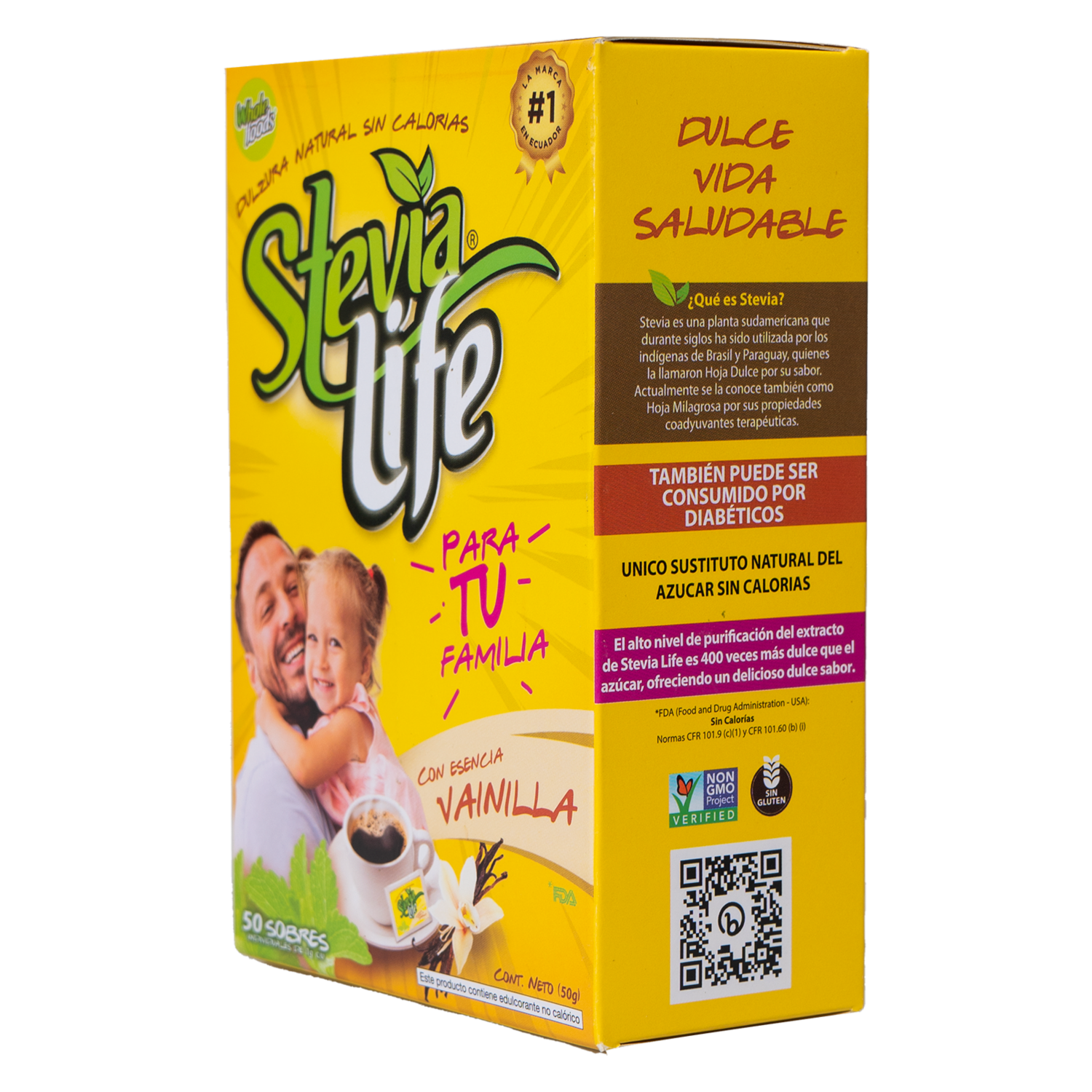 Endulzante De Vainilla Extracto Natural STEVIA LIFE 50 G