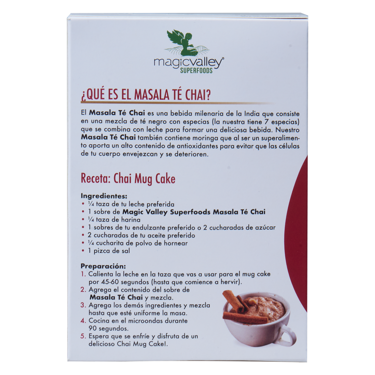 Té En Polvo Negro En Polvo Especias Y Moringa Masala MAGIC VALLEY SUPERFOODS 45 G