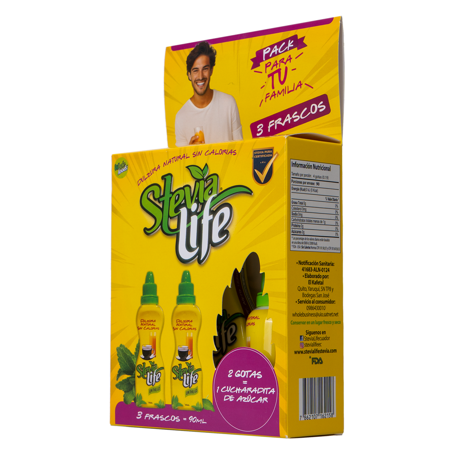 Endulzante Liquido En Gotas STEVIA LIFE 90 Ml