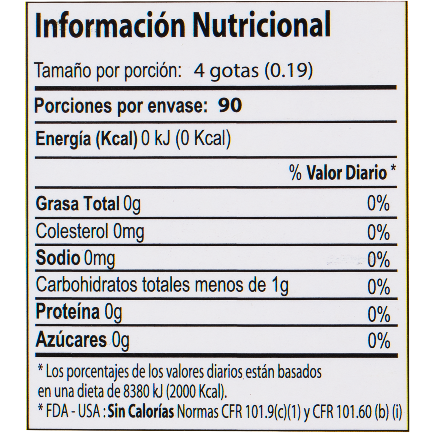 Endulzante Liquido En Gotas STEVIA LIFE 90 Ml