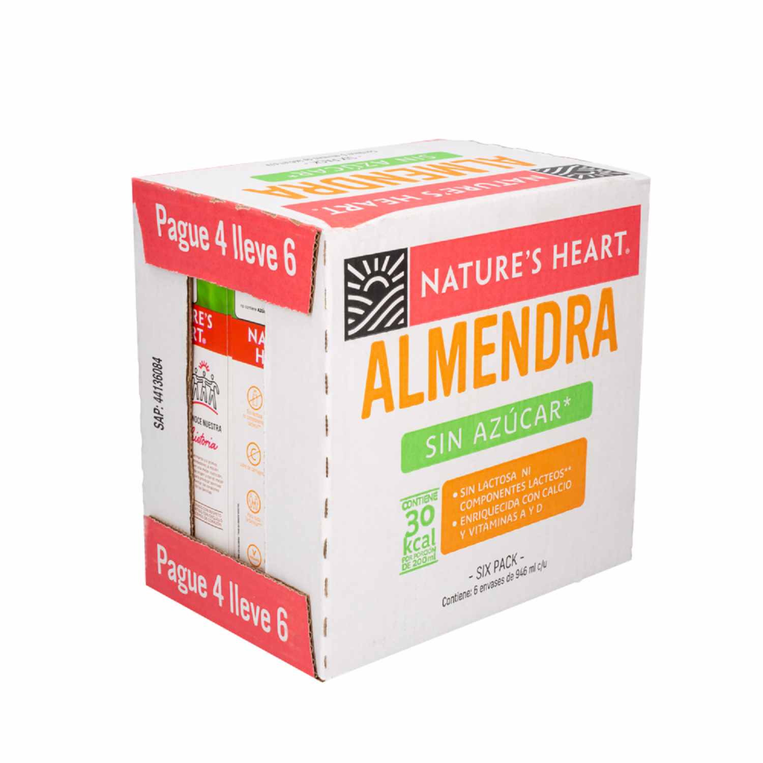 Bebida De Almendras Sin Azúcar NATURE´S HEART 6 X 946 ml