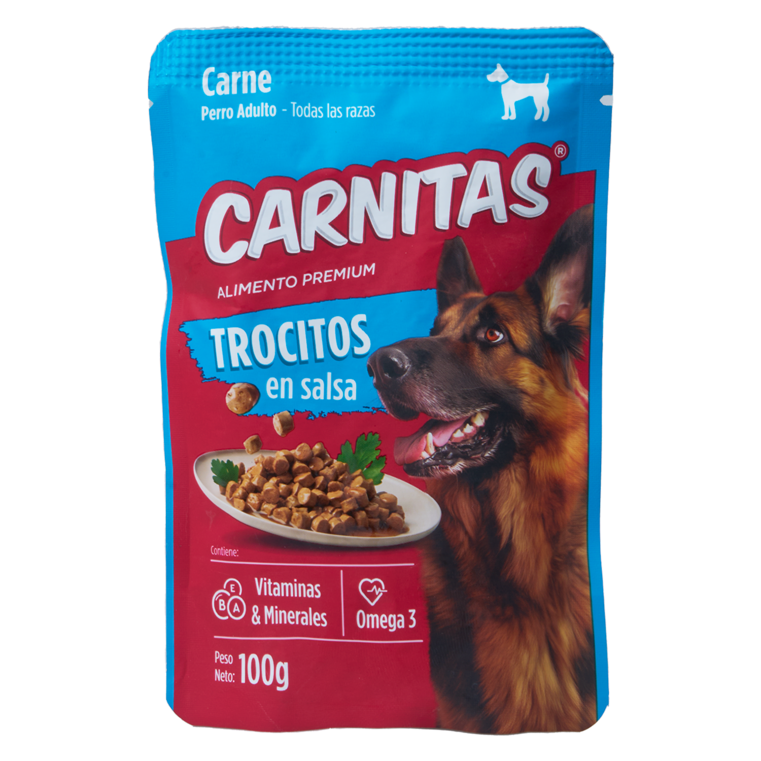 Alimento Húmedo Para Perros Trocitos De Carne En Salsa CARNITAS 100 G