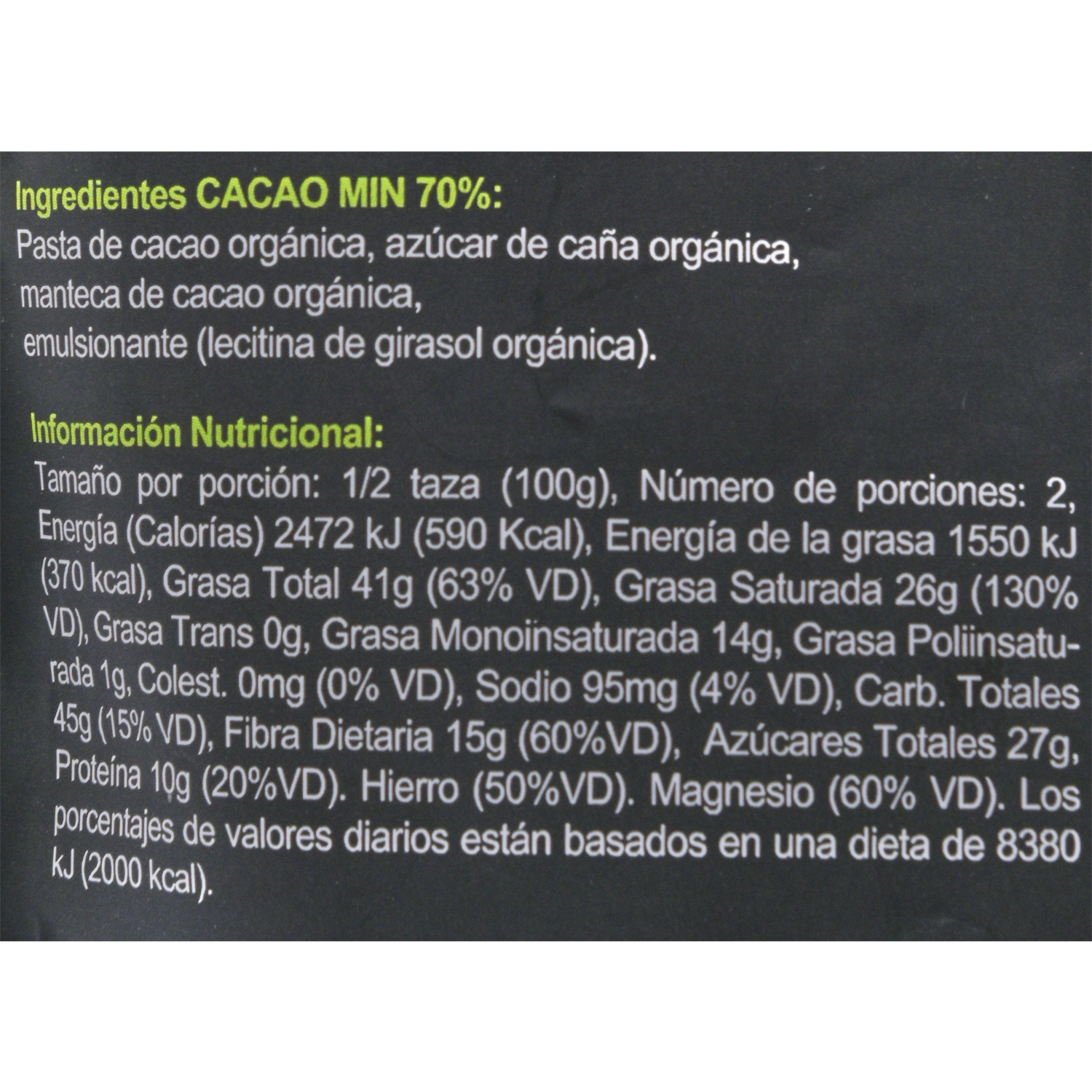 Chocolate En Gotas Al 70% PACCARI 200 G