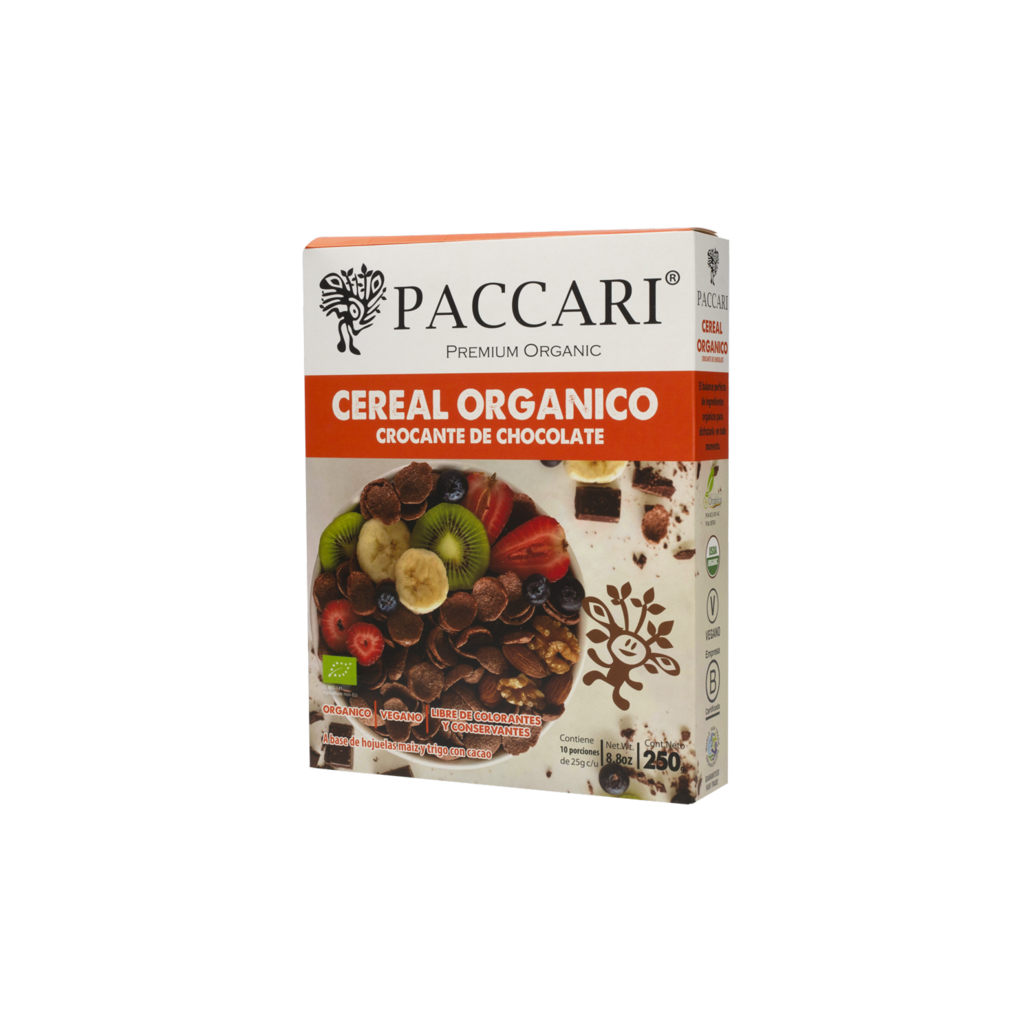 Cereal Orgánico Crocante Con Chocolate PACCARI 250 g
