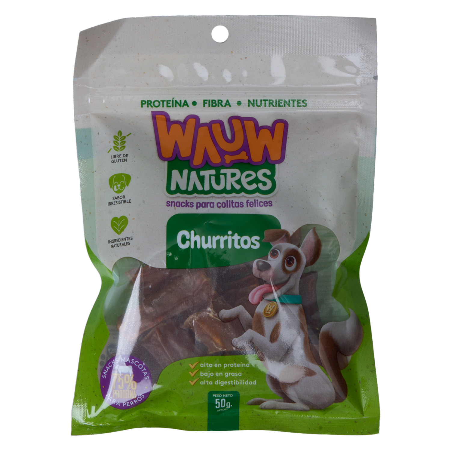 Snack Para Perros Churritos WAUW 50 G