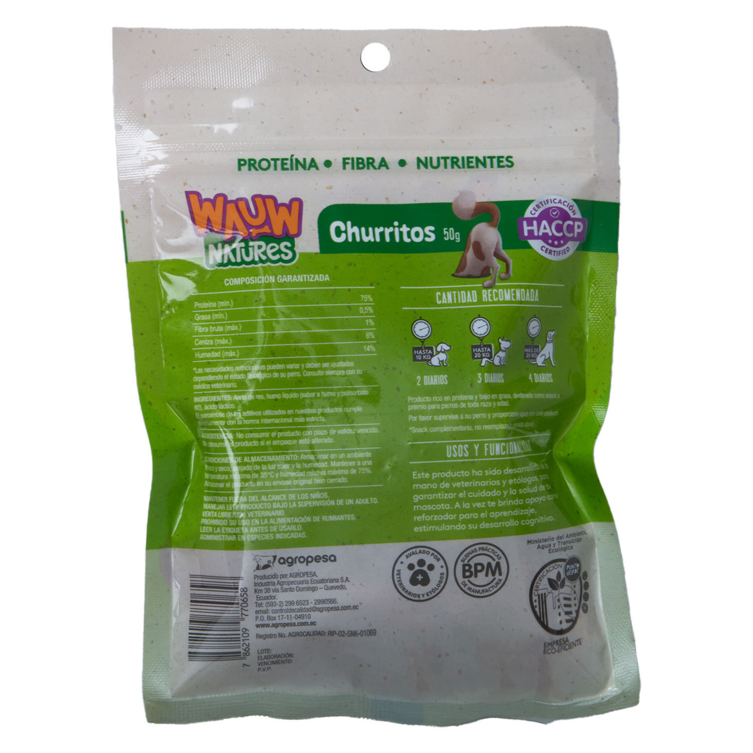 Snack Para Perros Churritos WAUW 50 G
