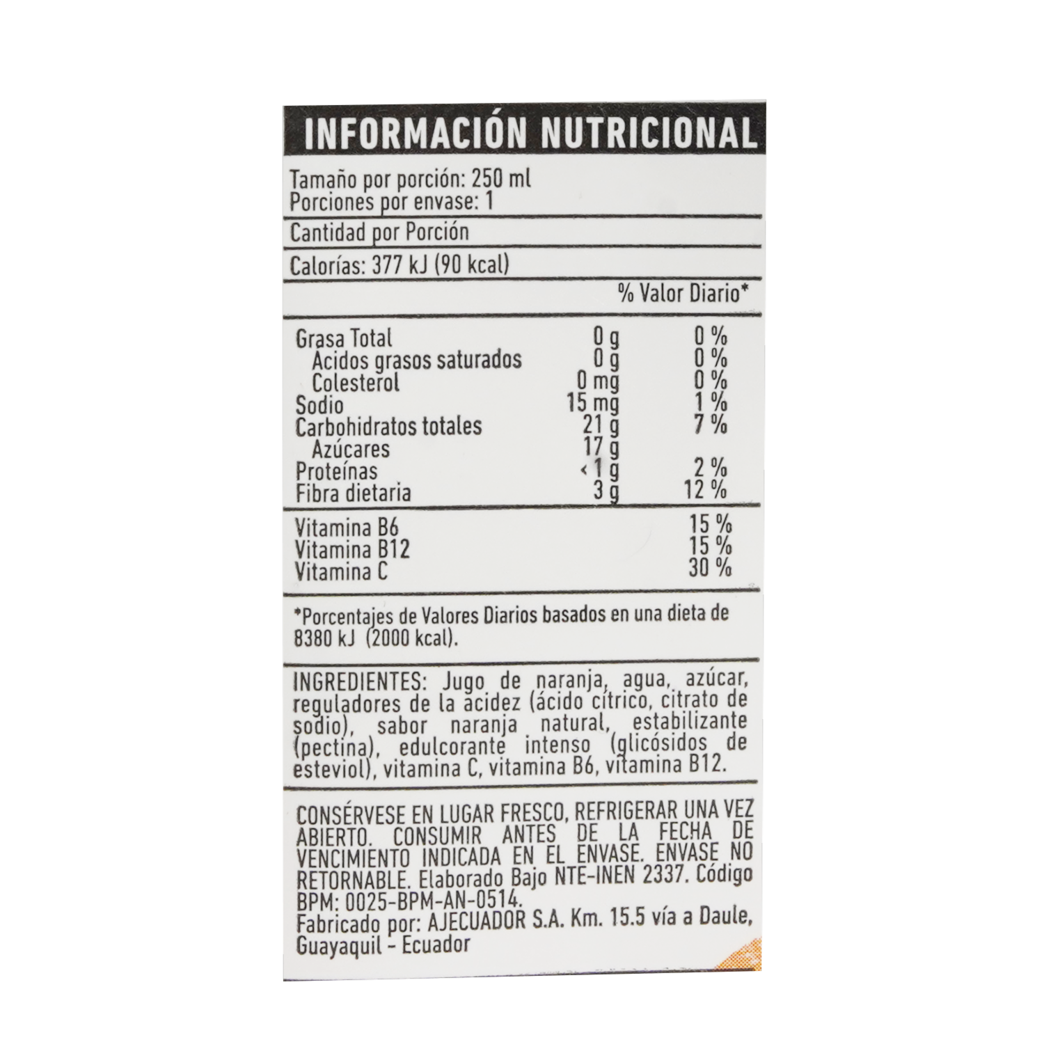 Néctar De Naranja PULP 250 Ml