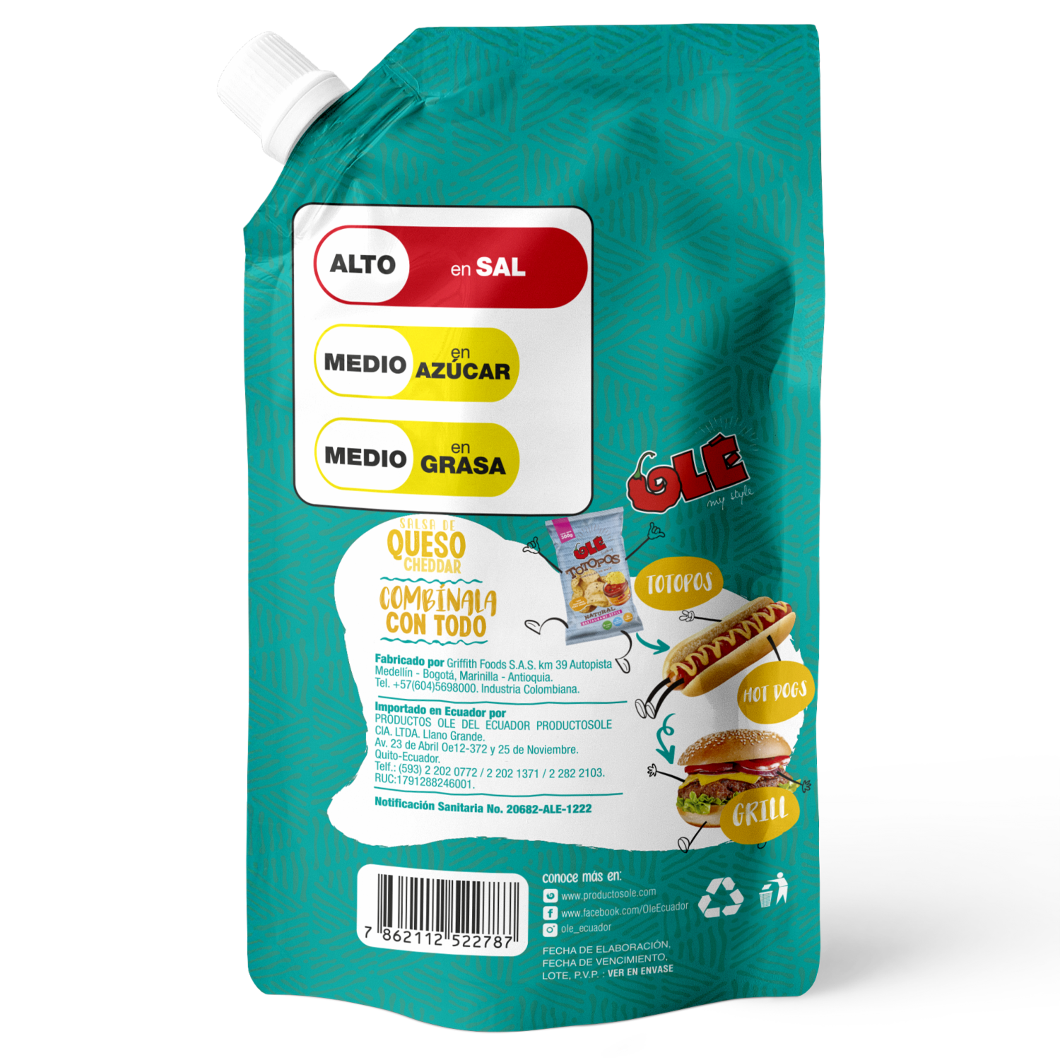 Salsa De Queso Cheddar OLÉ 200G