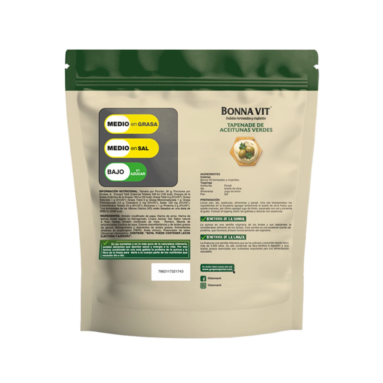 Galletas De Sal Sabor A Finas Hierbas BONNA VIT 180 G