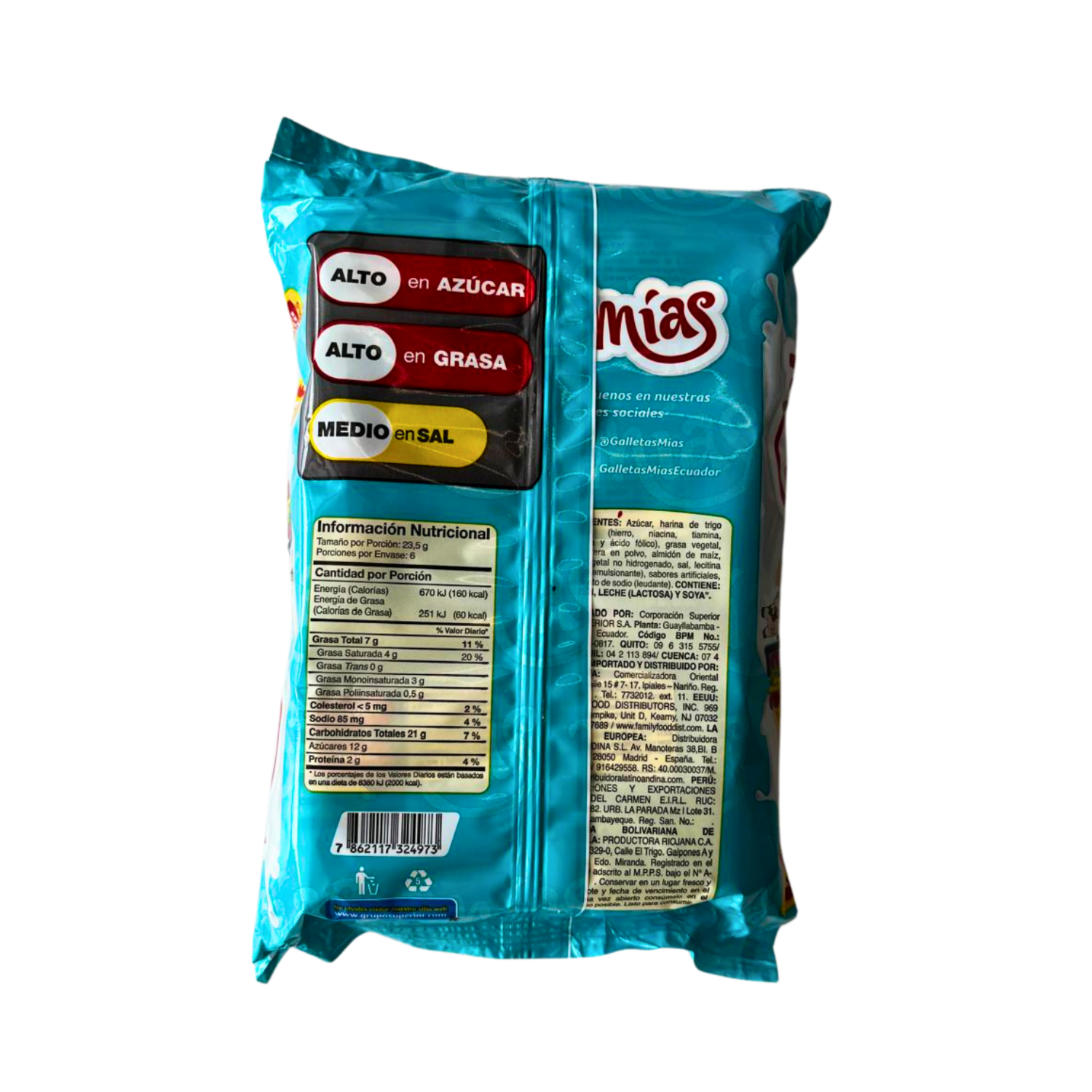 Galletas Dulces Waffer Con Crema Sabor A Leche MÍAS 141  G