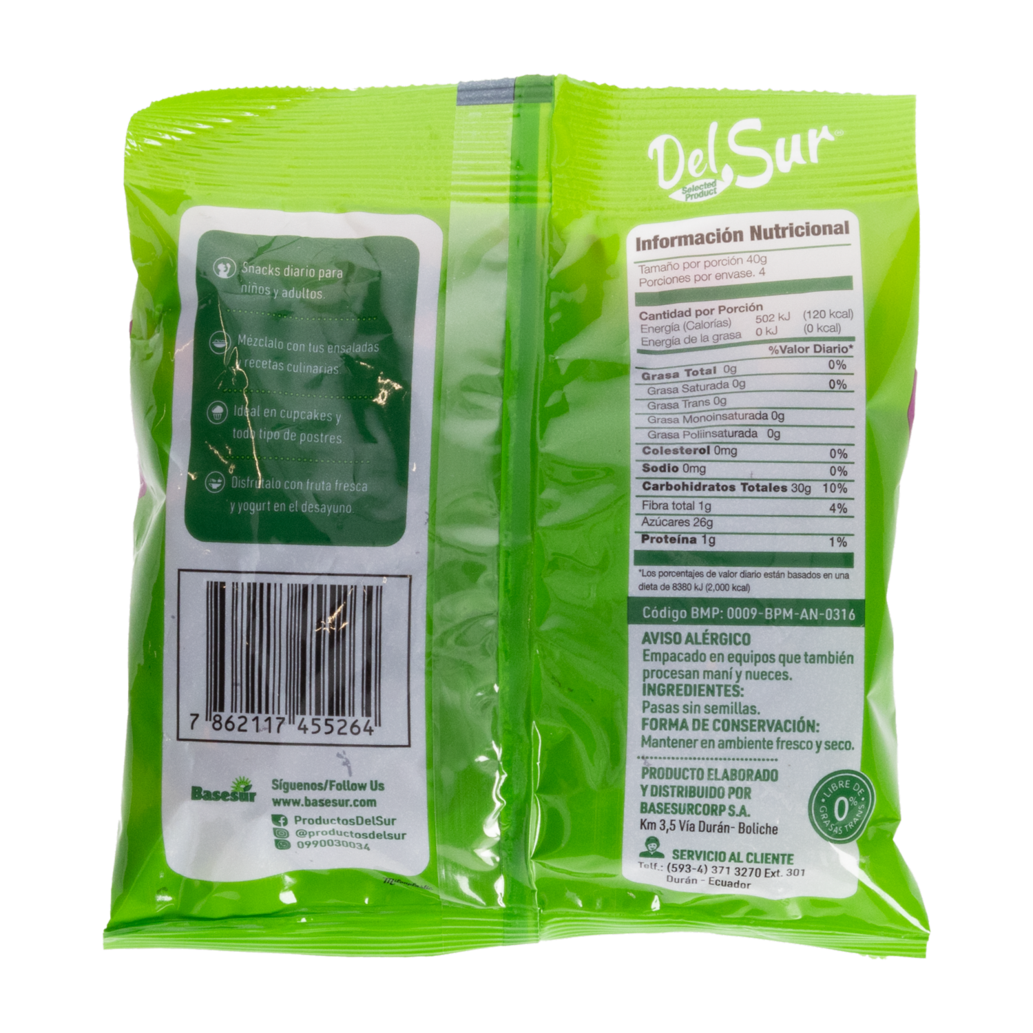 Pasas Naturales DEL SUR 160 G