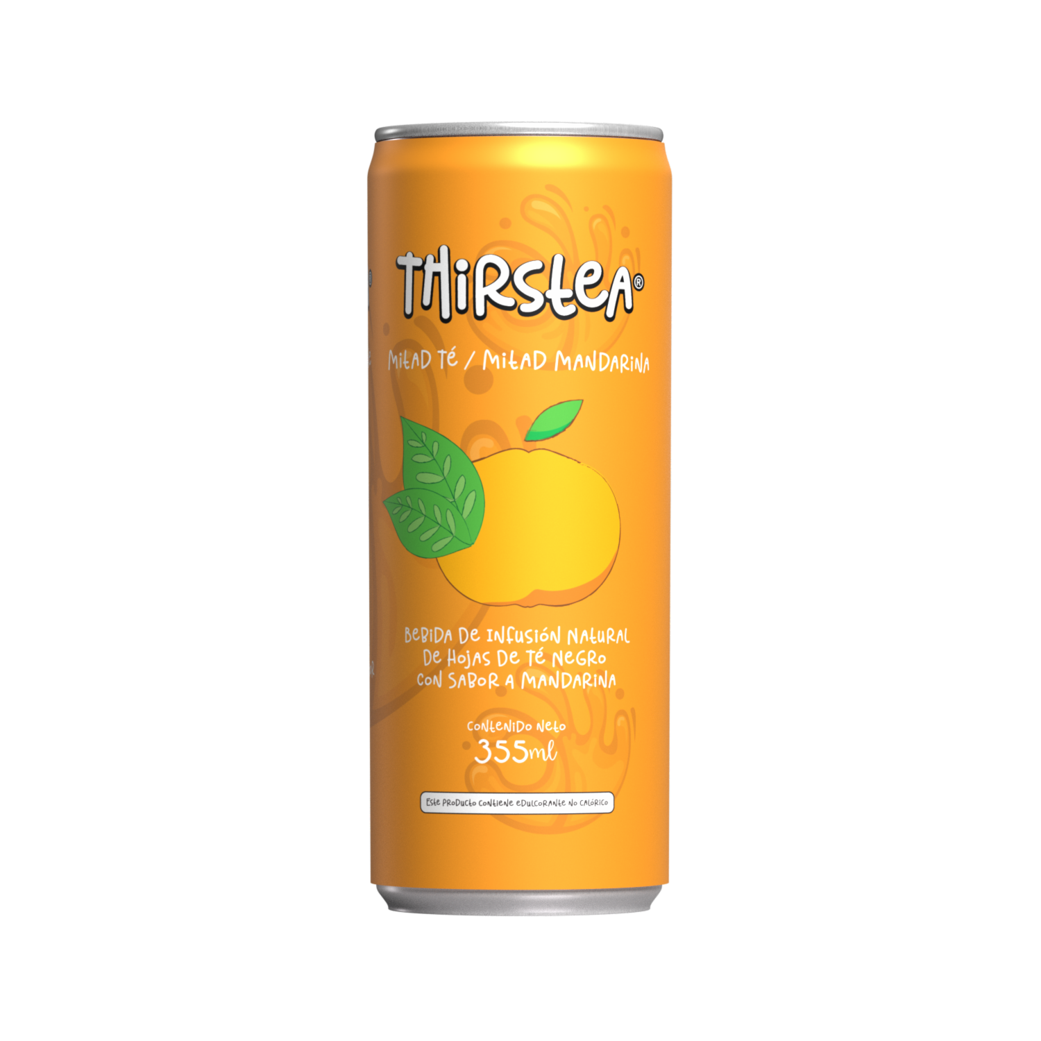 Té Frio Negro Con Sabor A Mandarina THIRSTEA Lata 355 Ml
