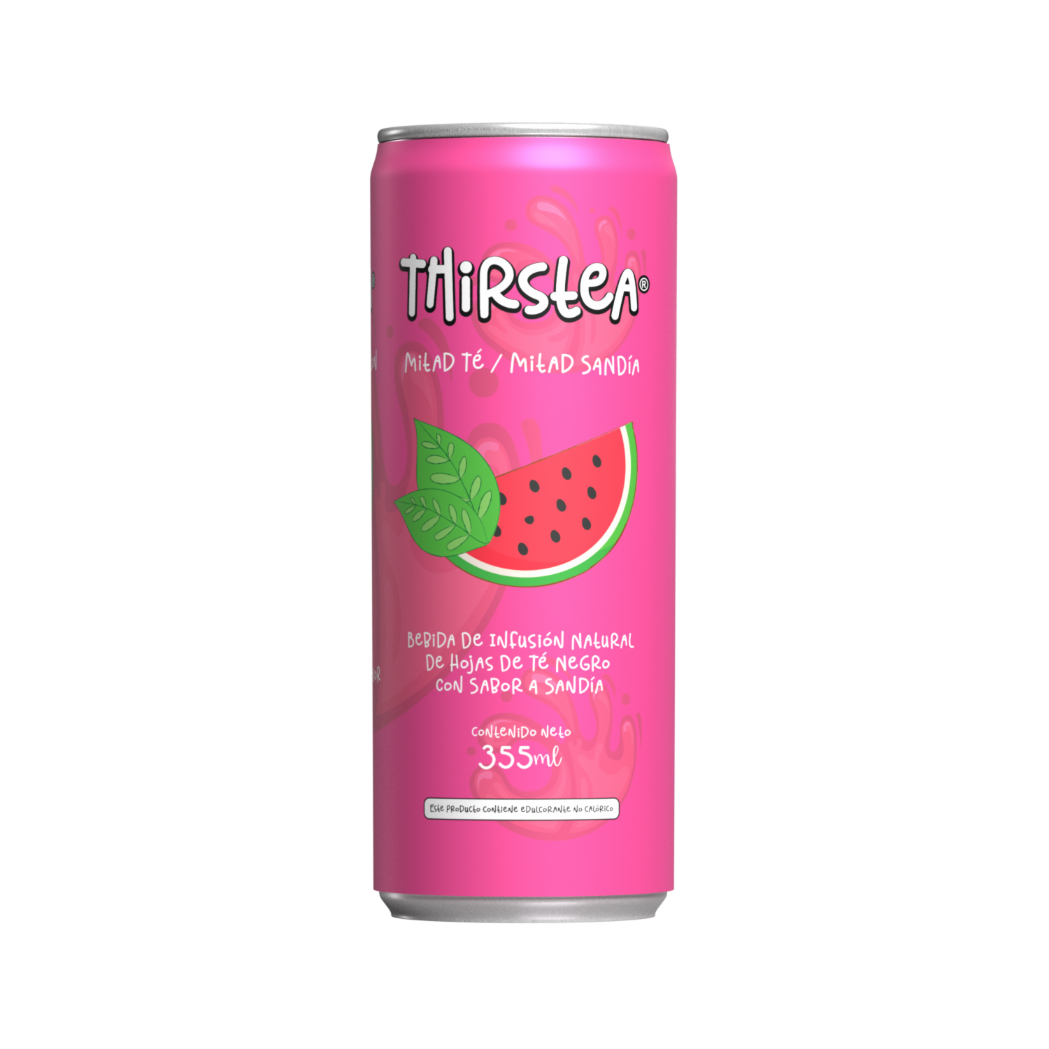 Té Frio Negro Con Sabor A Sandía THIRSTEA Lata 355 Ml