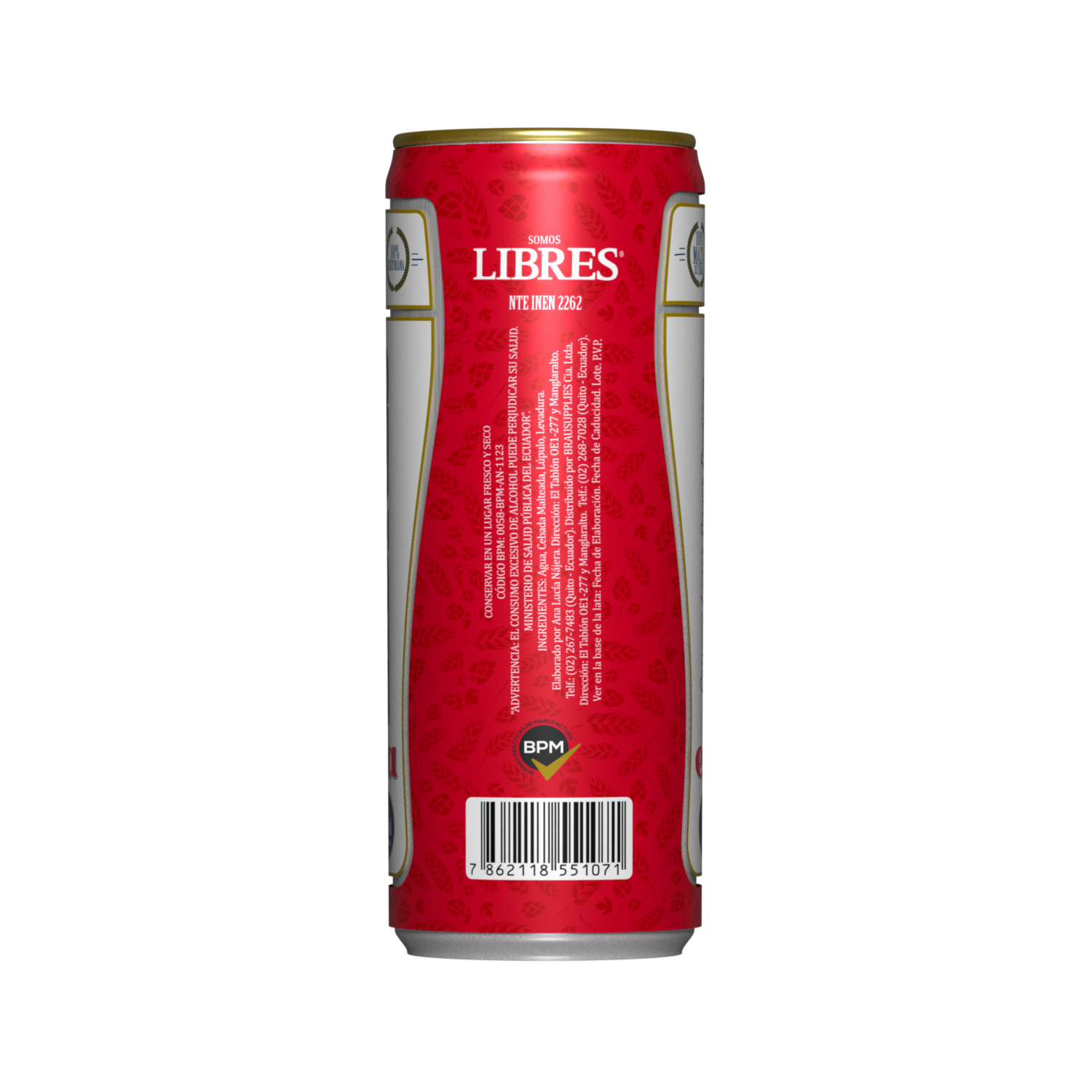 Cerveza Lager Súper Premium 5% Vol. Alc. LIBRES Lata 355 Ml