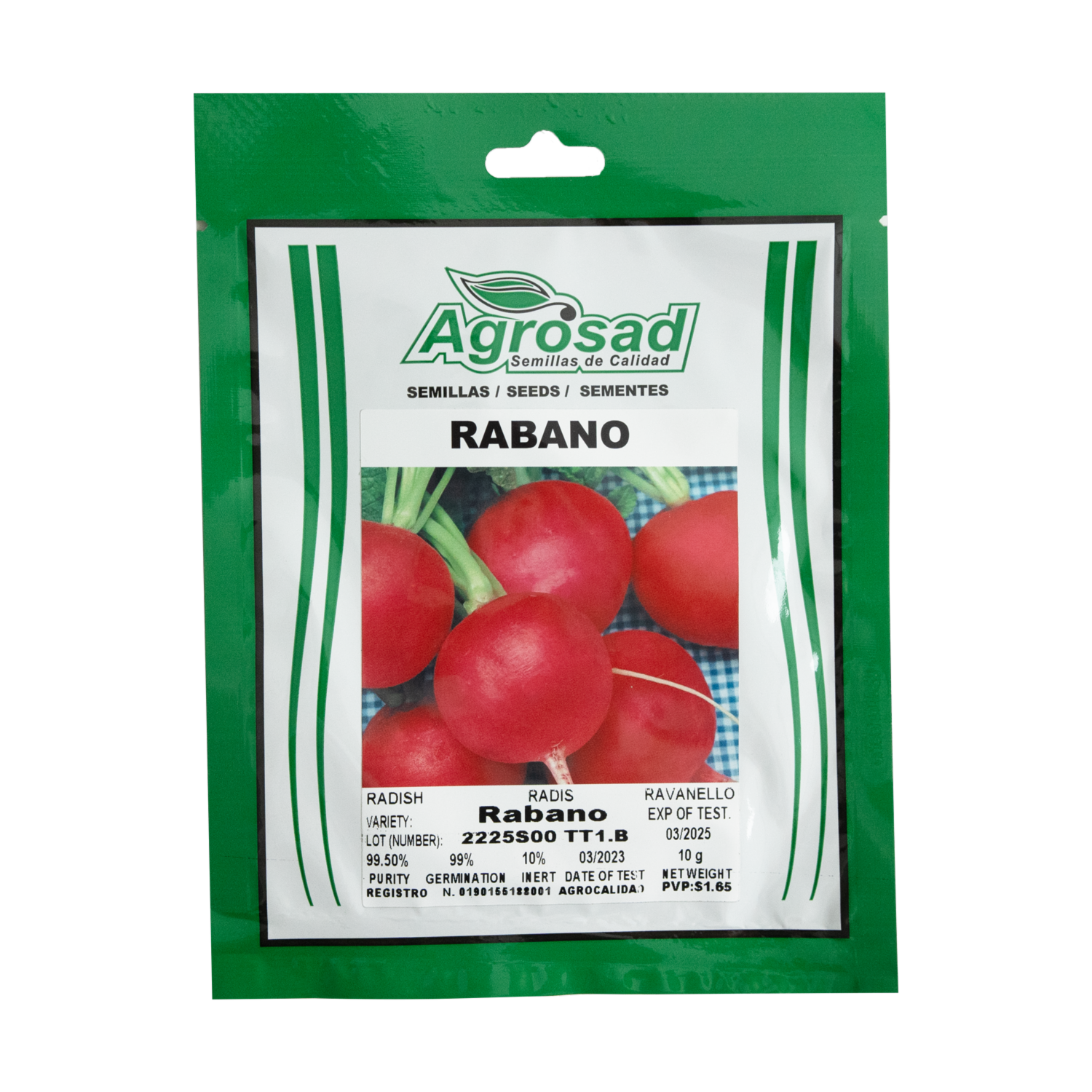 Semillas De Rábano Crimson Giant AGROSAD 10 g