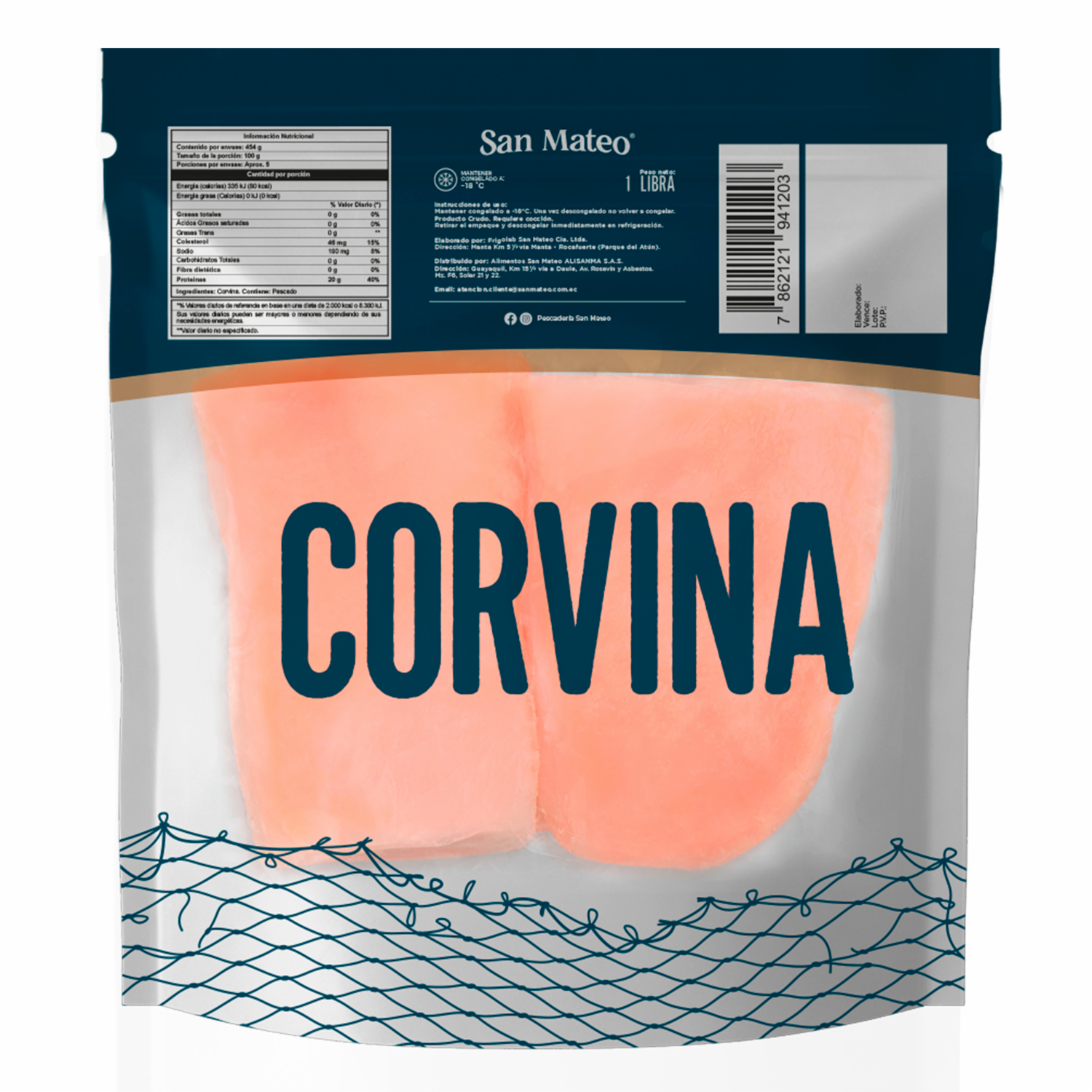 Pescado Corvina Premium SAN MATEO 454 G