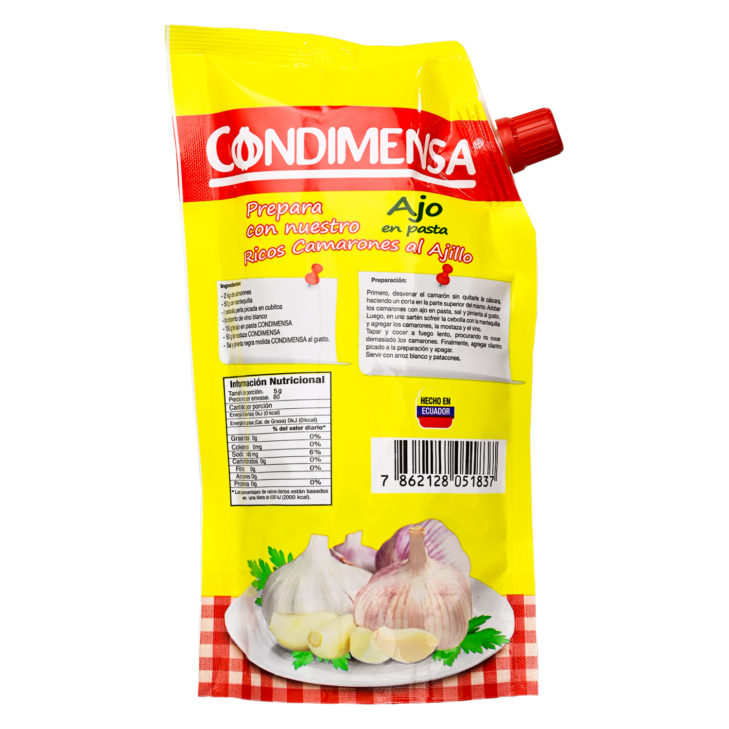 Ajo En Pasta CONDIMENSA Doypack 400 g