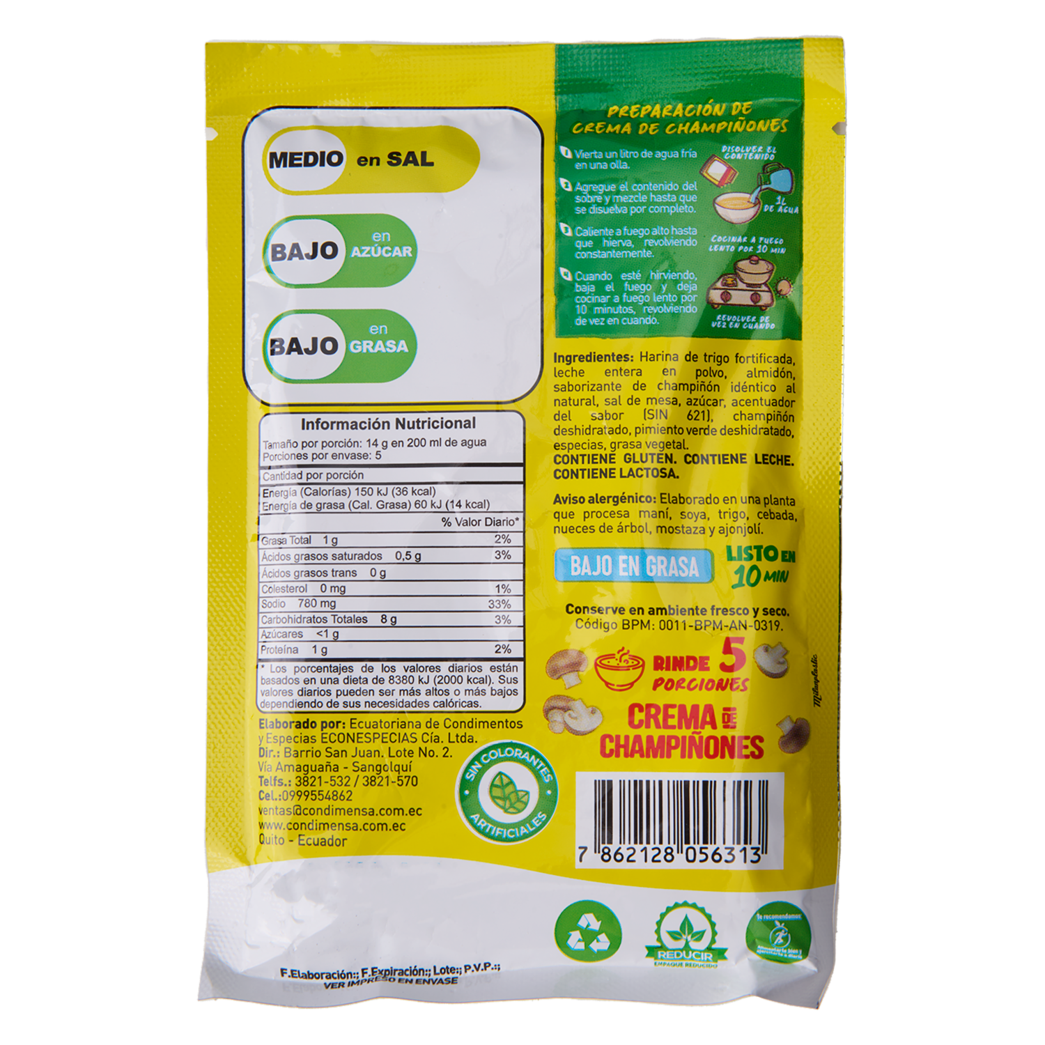 Crema Instantánea De Champiñones CONDIMENSA 70 G