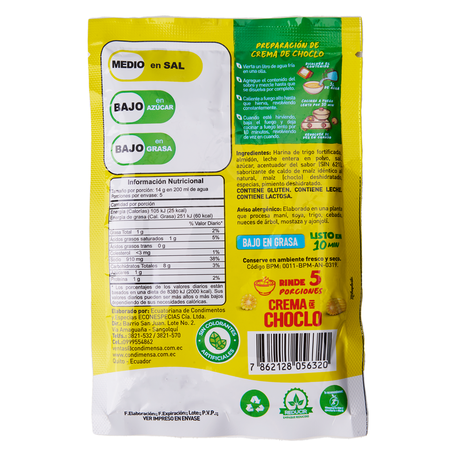 Crema Instantánea De Choclo CONDIMENSA 70 G