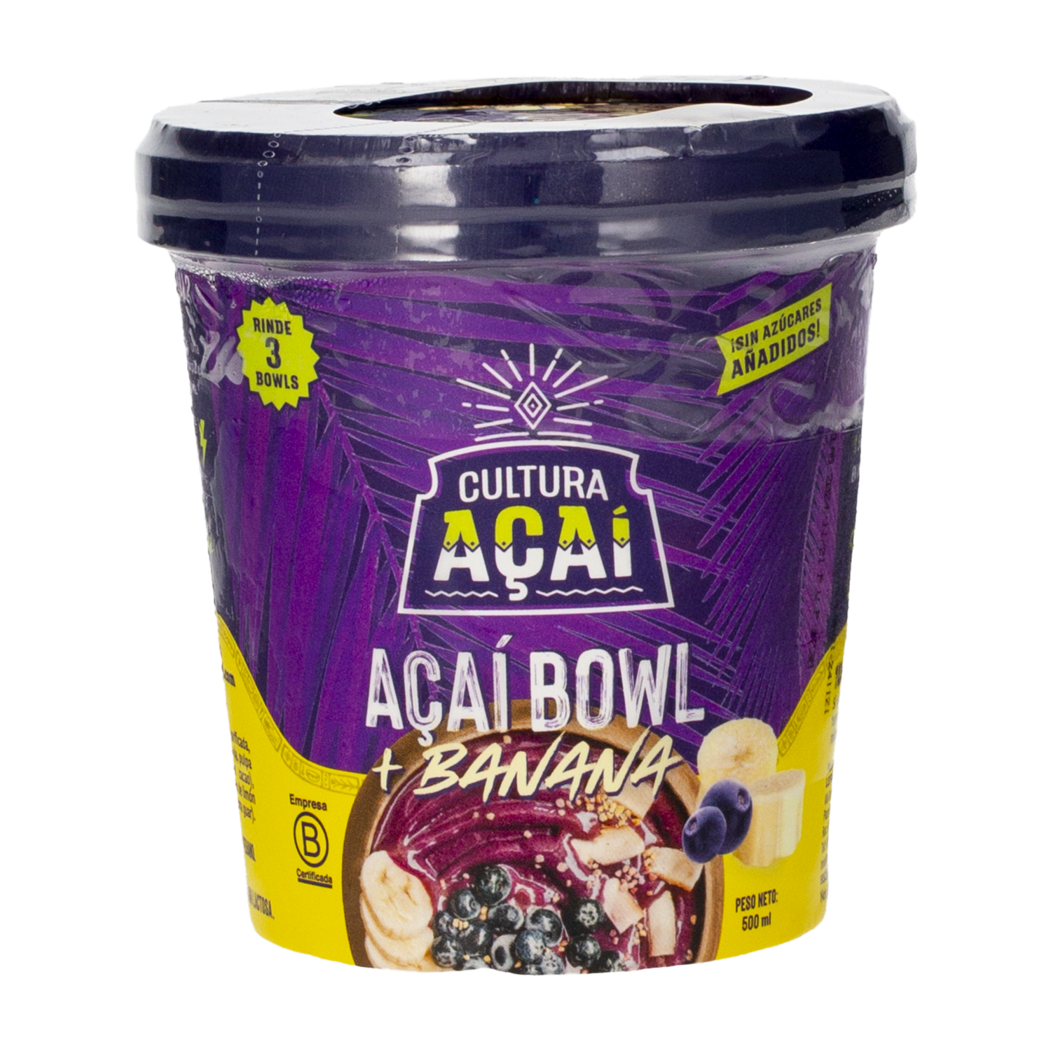 Açaí Más Banana Bowl Sin Azúcar Añadida CULTURA AÇAÍ 500 Ml