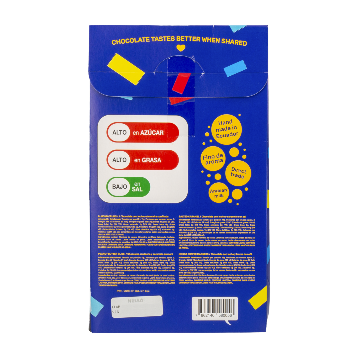 Chocolate Surtido Mini Barras HELLO CHOC 132 G