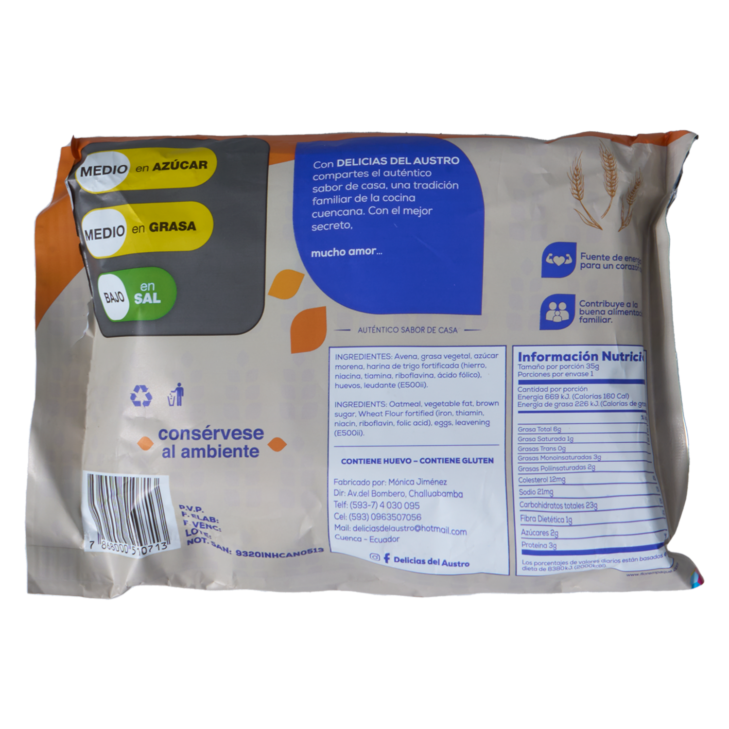 Galleta De Avena DELICIAS 210 G