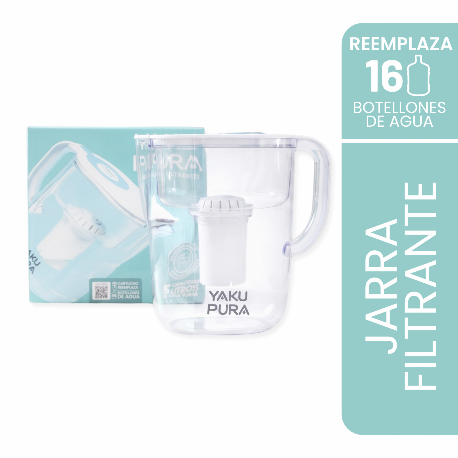 Jarra Filtrante De Agua Celeste YAKUPURA 5 Litros