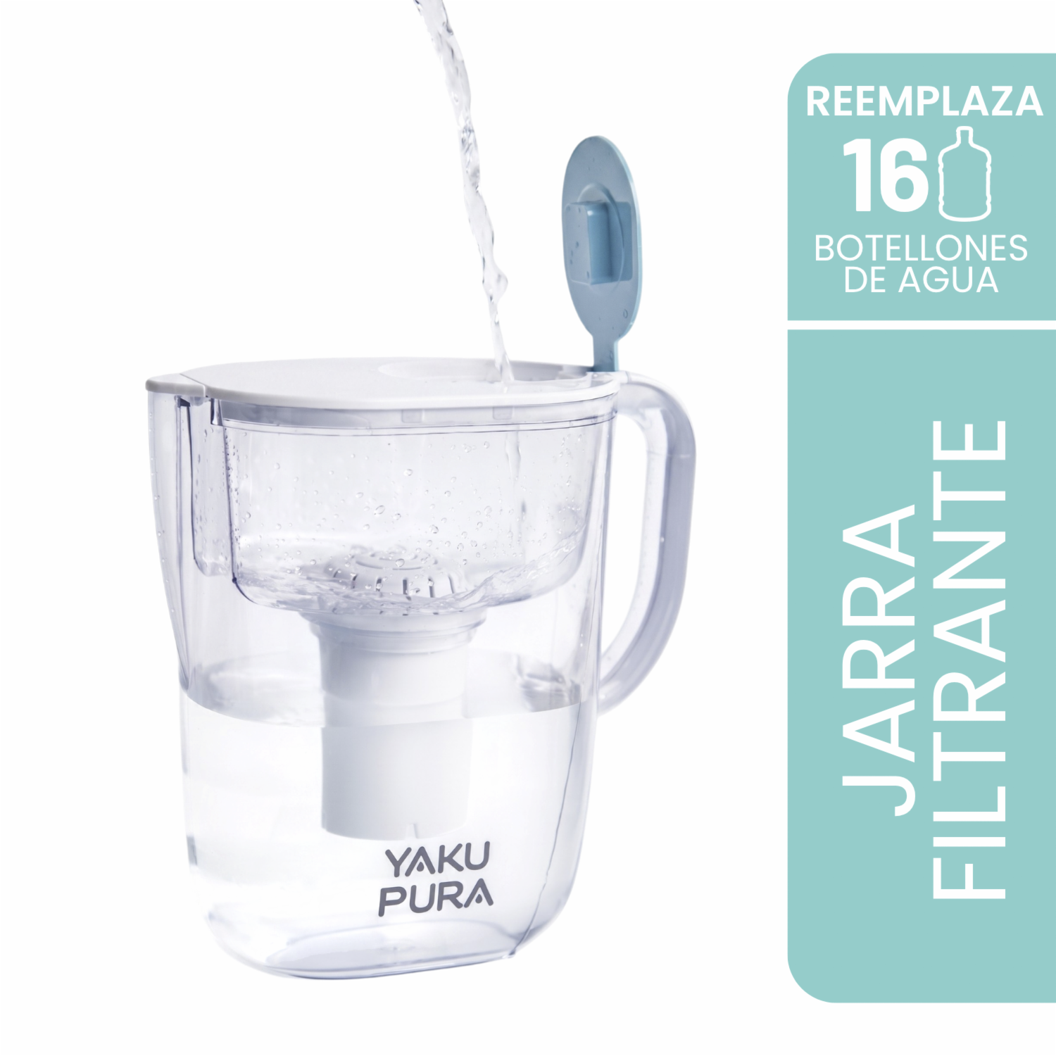 Jarra Filtrante De Agua Celeste YAKUPURA 5 Litros