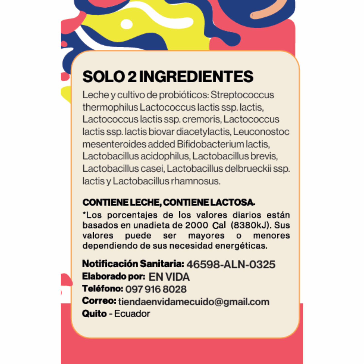 Kéfir Griego Bebida Probiótica 500 G EN VIDA ME CUIDO