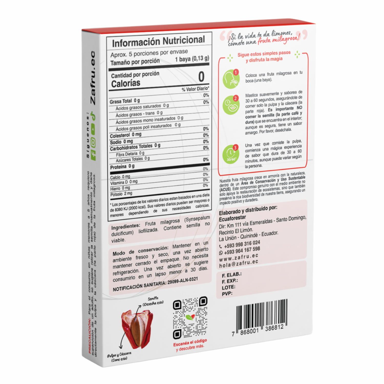 Fruta Milagrosa Liofilizada ZAFRÚ 2 G