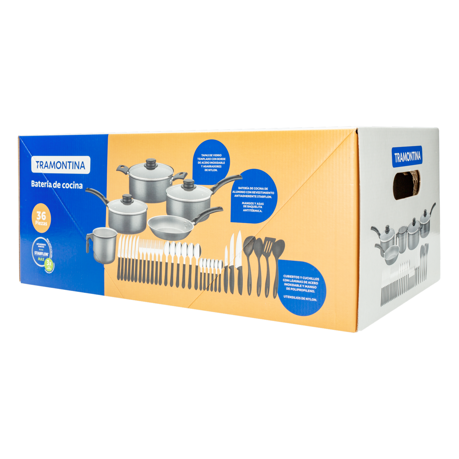 Batería De Cocina Ollas Y Utensilios TRAMONTINA 36 Piezas