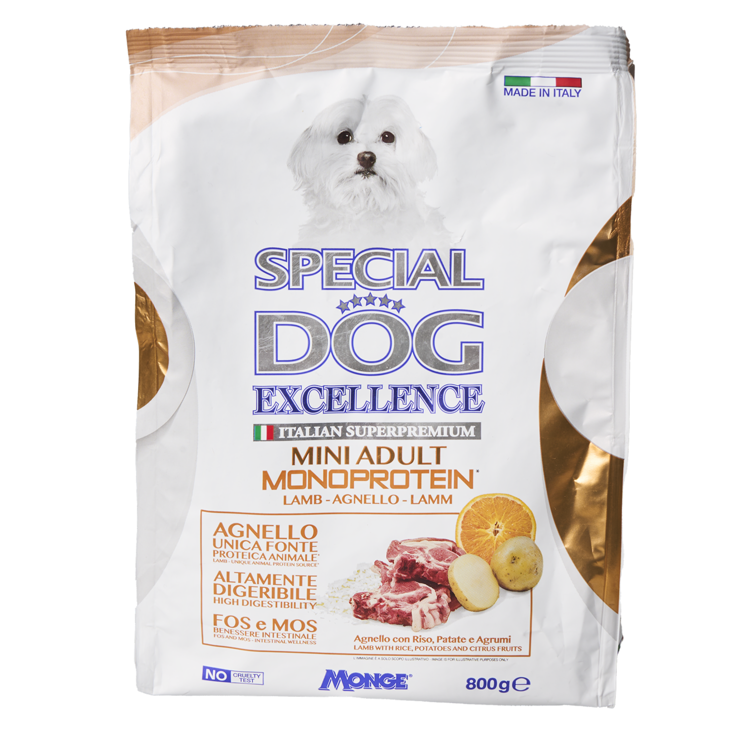 Alimento Para Perros Adultos Razas Pequeñas Con Cordero Arroz Patatas Y Frutos Cítricos EXCELLENCE 800 G